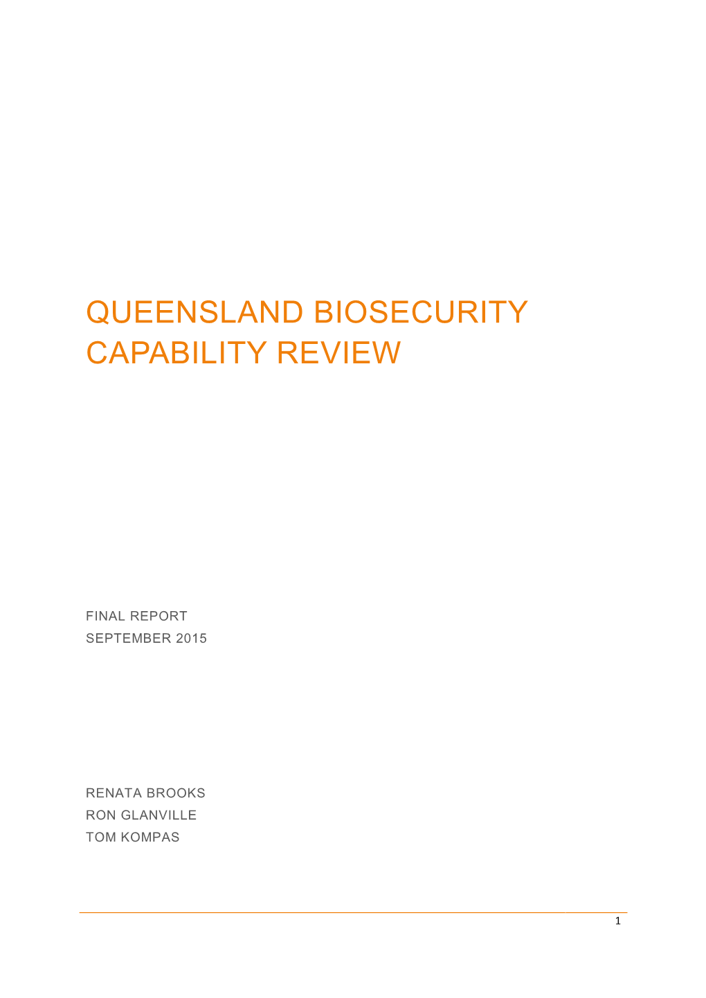 Queensland Biosecurity Capability Review