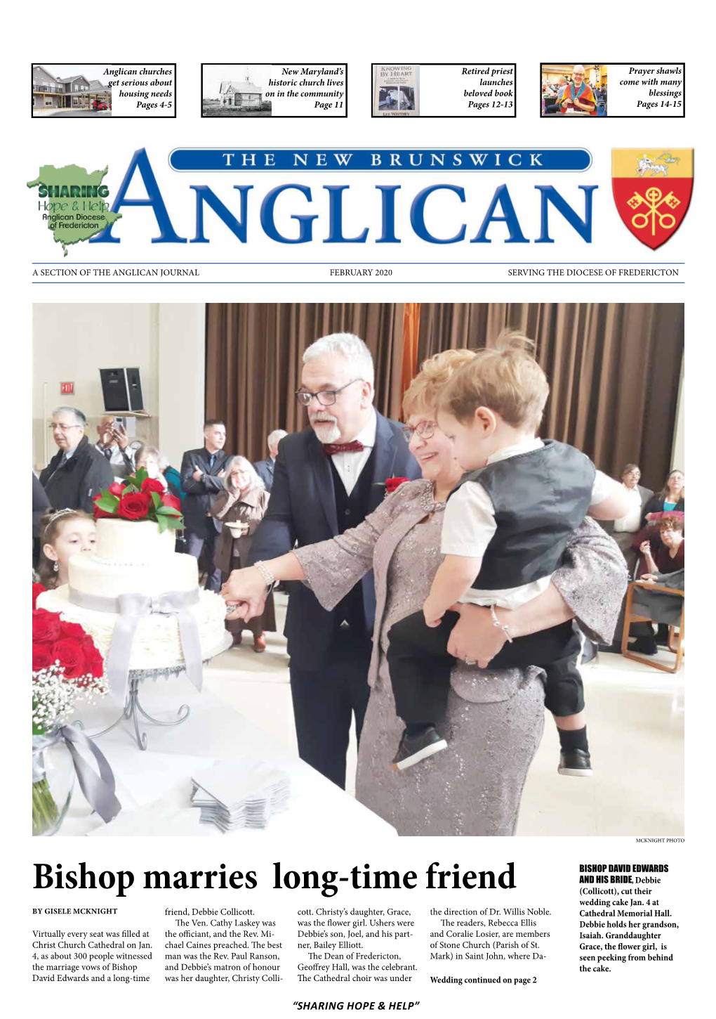 Bishop Marries Long-Time Friend (Collicott), Cut Their Wedding Cake Jan