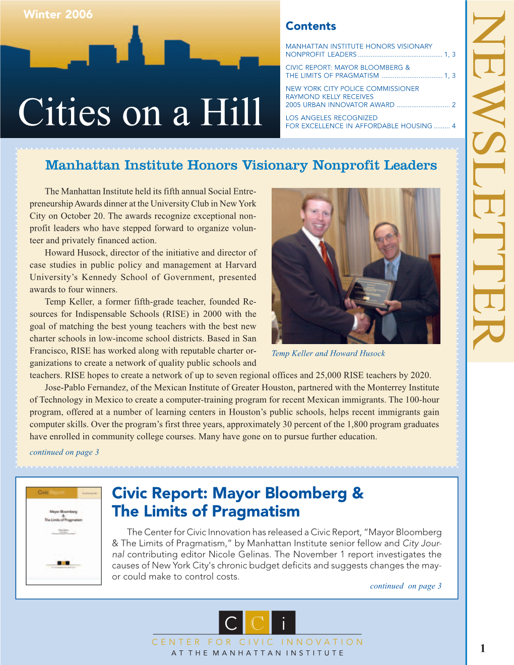 Cities on a Hill Newsletter 18 Summer 2005