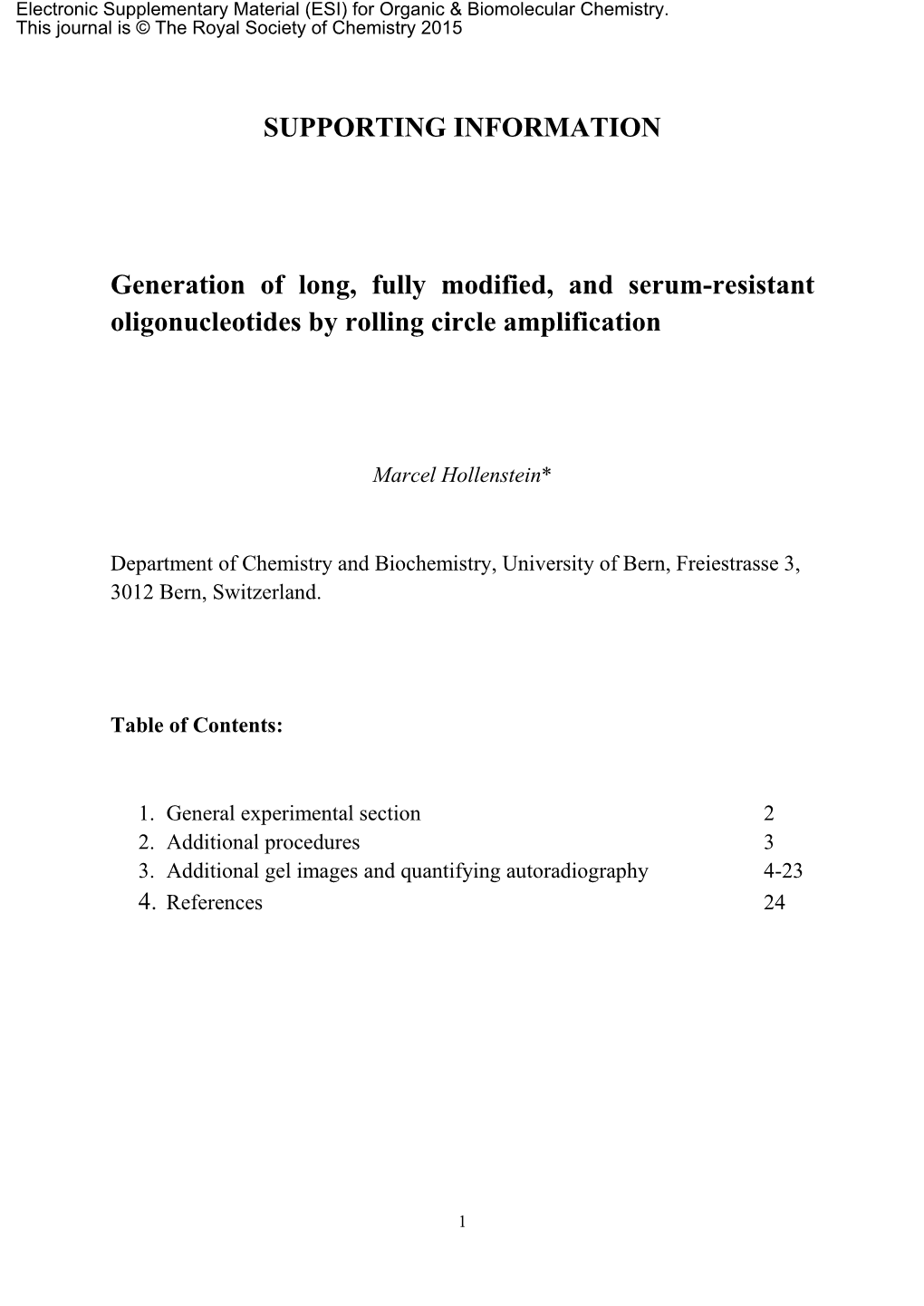 SUPPORTING INFORMATION Generation of Long, Fully Modified