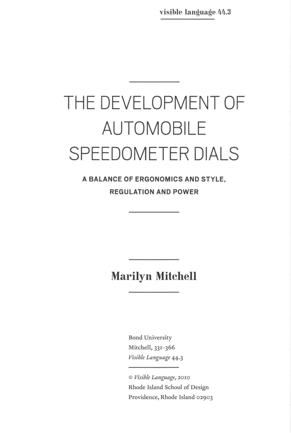 The Development of Automobile Speedometer Dials