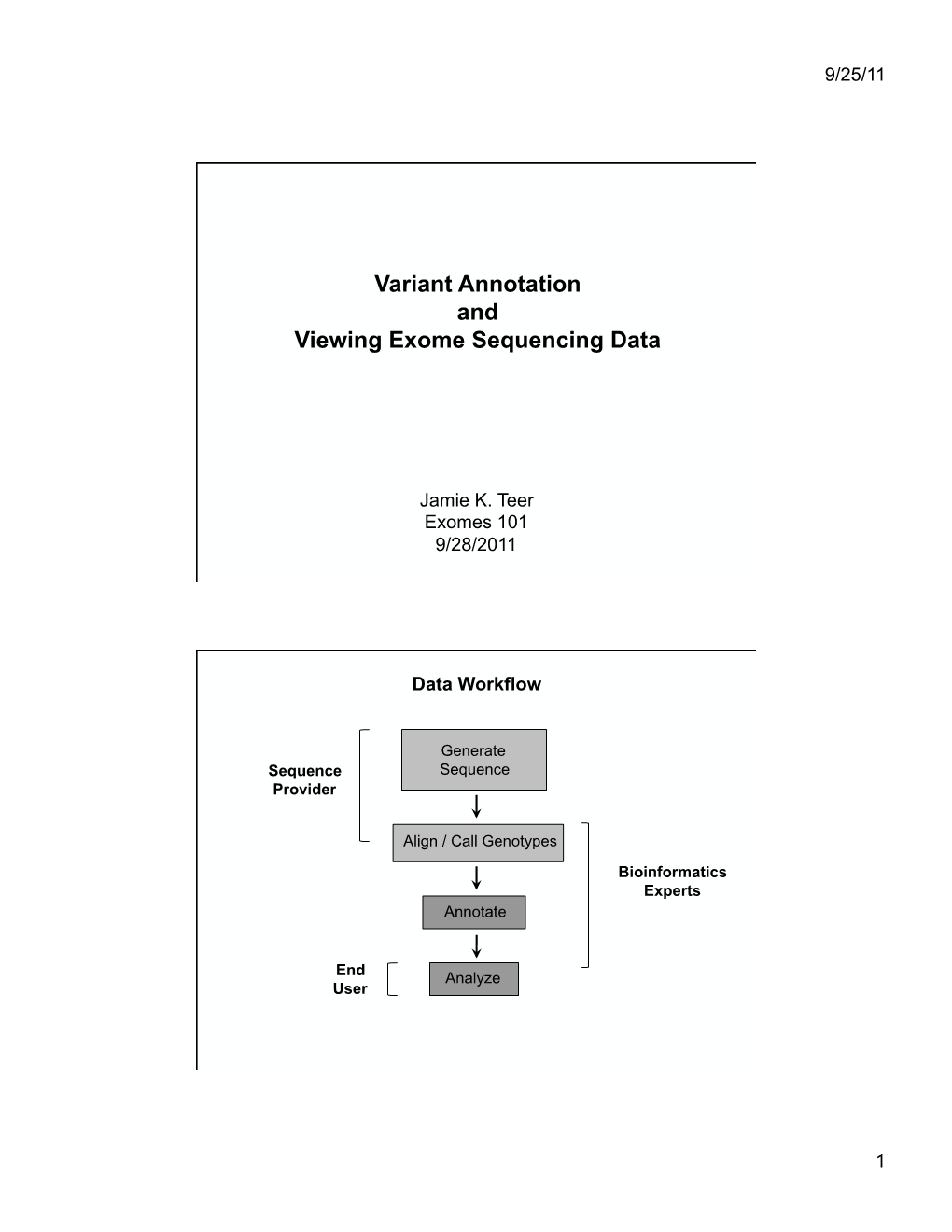 Variant Annotation and Viewing Exome Sequencing Data