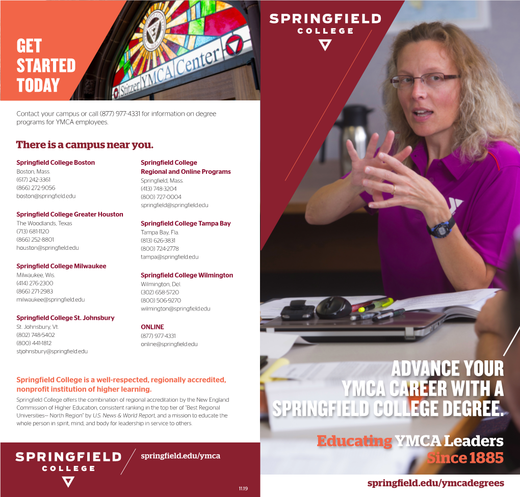 Advance Your Ymca Career with a Springfield College Degree