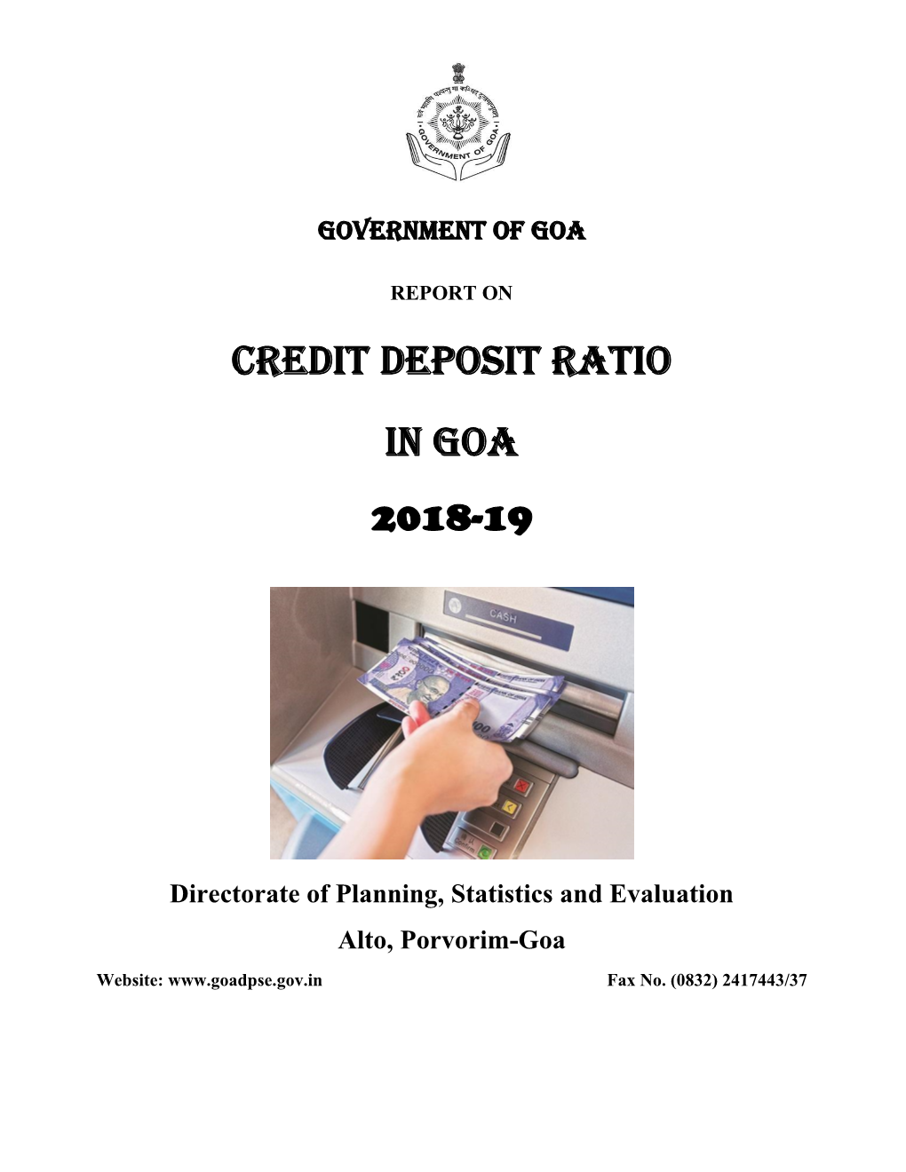 Credit Deposit Ratio in Goa 2018-19