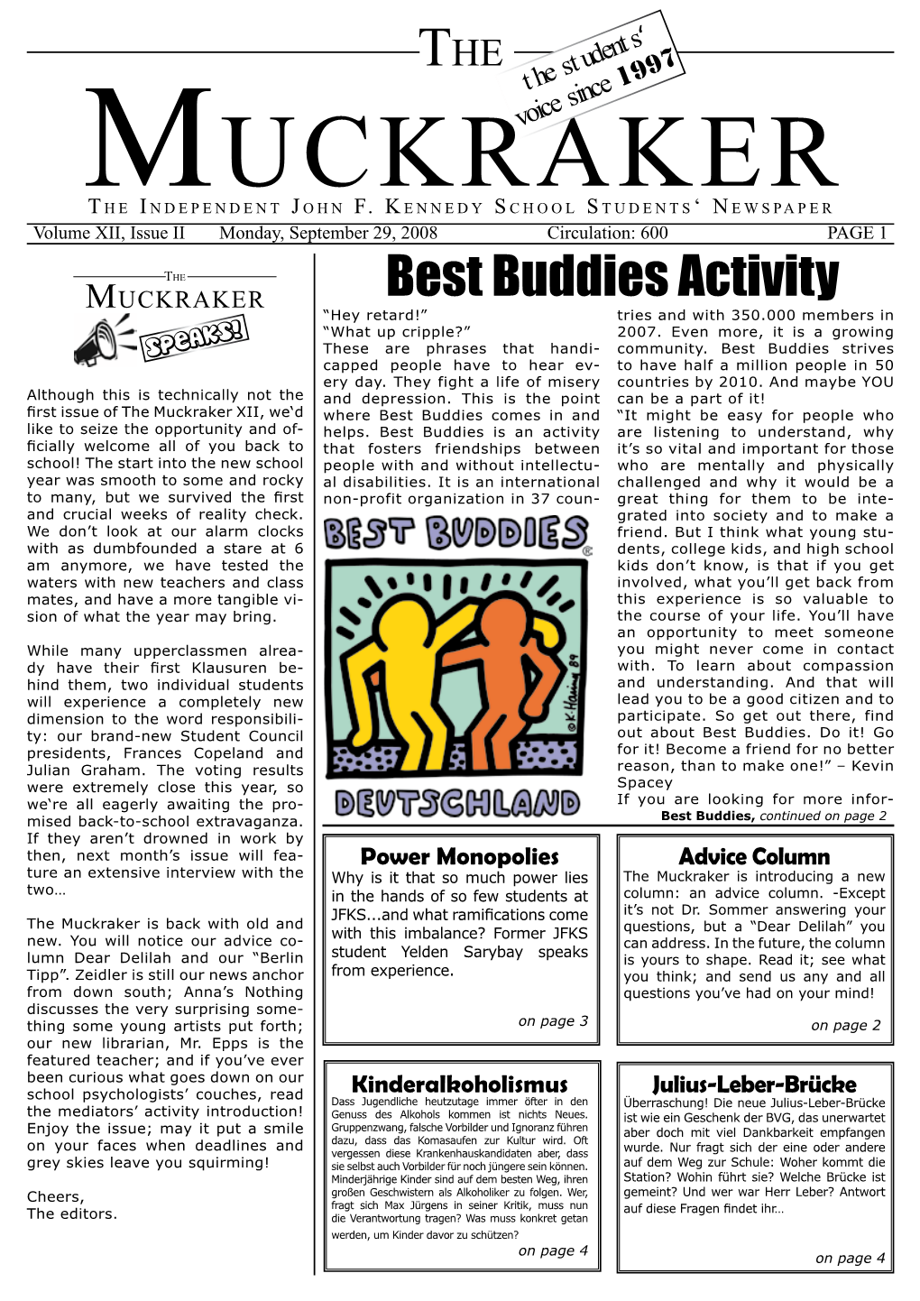 Muckraker XII, We‘D Where Best Buddies Comes in and “It Might Be Easy for People Who Like to Seize the Opportunity and Of- Helps