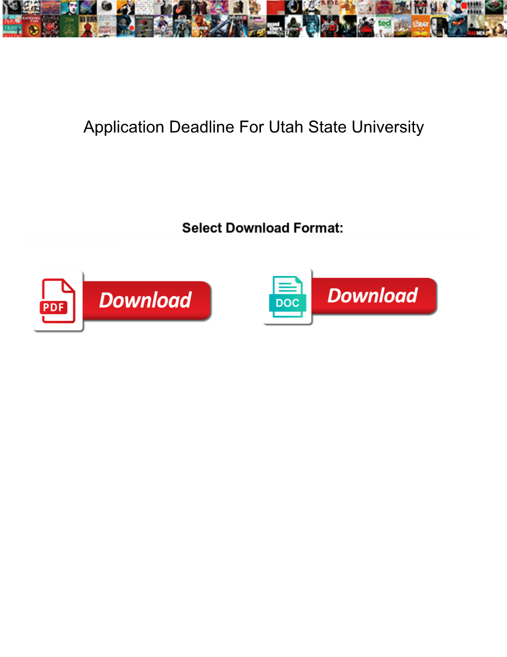 Application Deadline for Utah State University