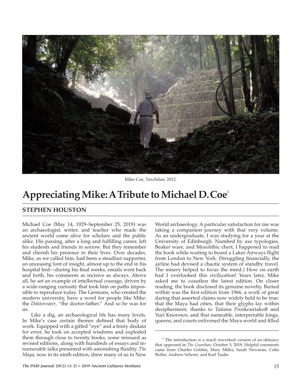 Appreciating Mike: a Tribute to Michael D
