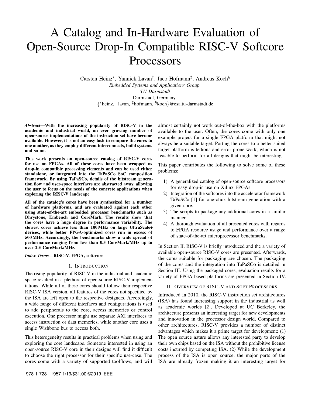 A Catalog and In-Hardware Evaluation of Open-Source Drop-In Compatible RISC-V Softcore Processors