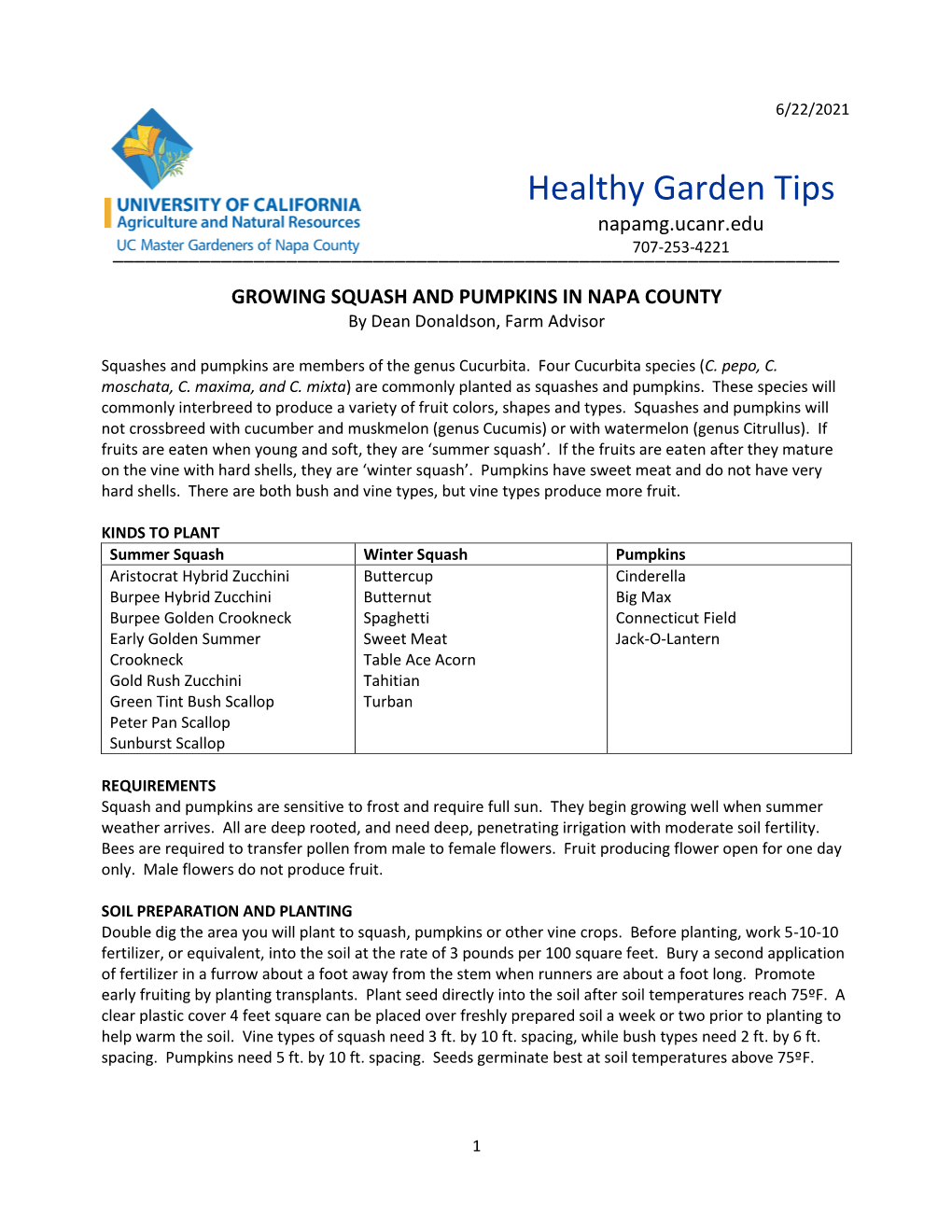 Healthy Garden Tips Napamg.Ucanr.Edu ______707-253-4221