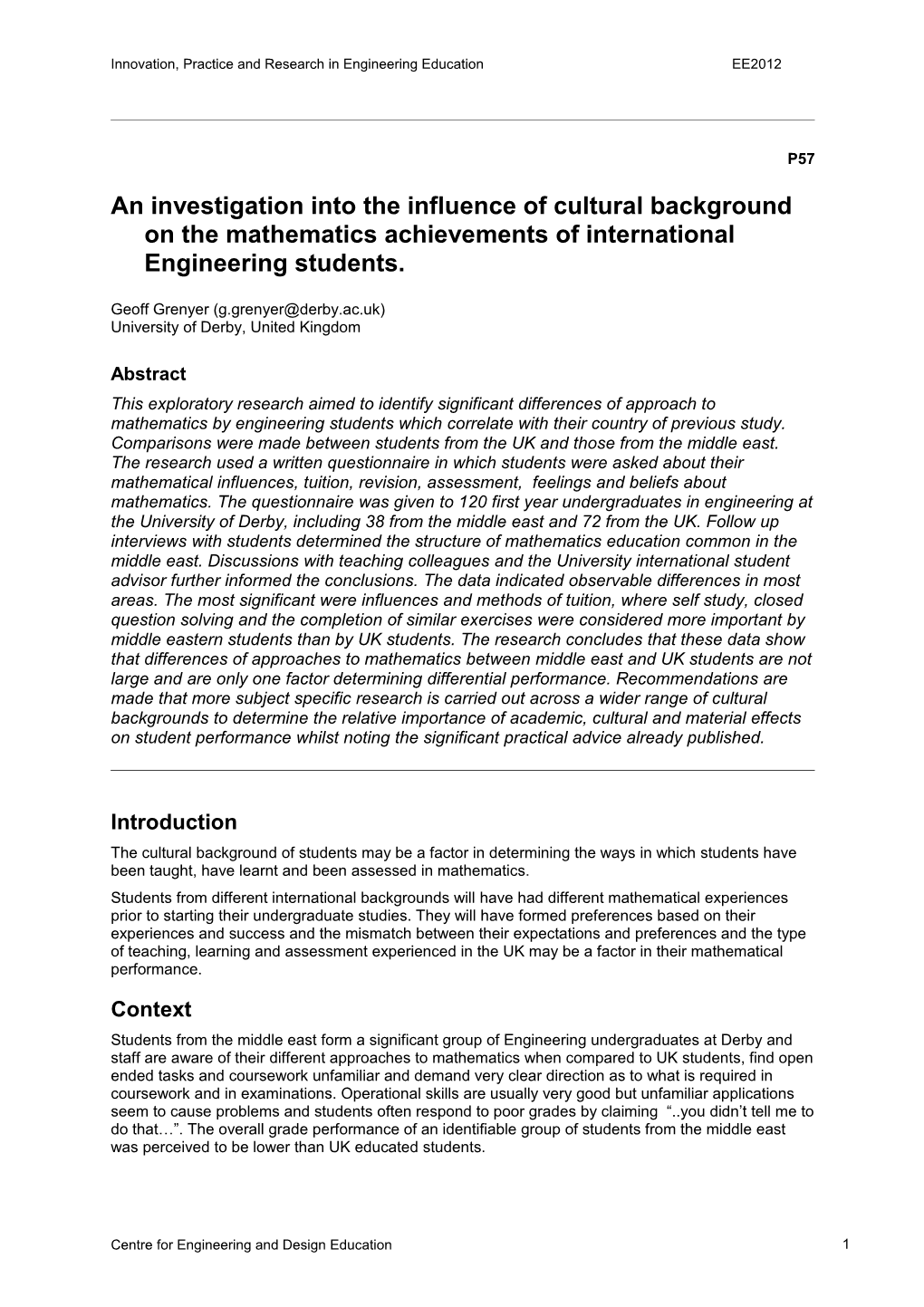 Guidelines for Fully Refereed Papers Submitted to Aaee for Publication (Heading 1)