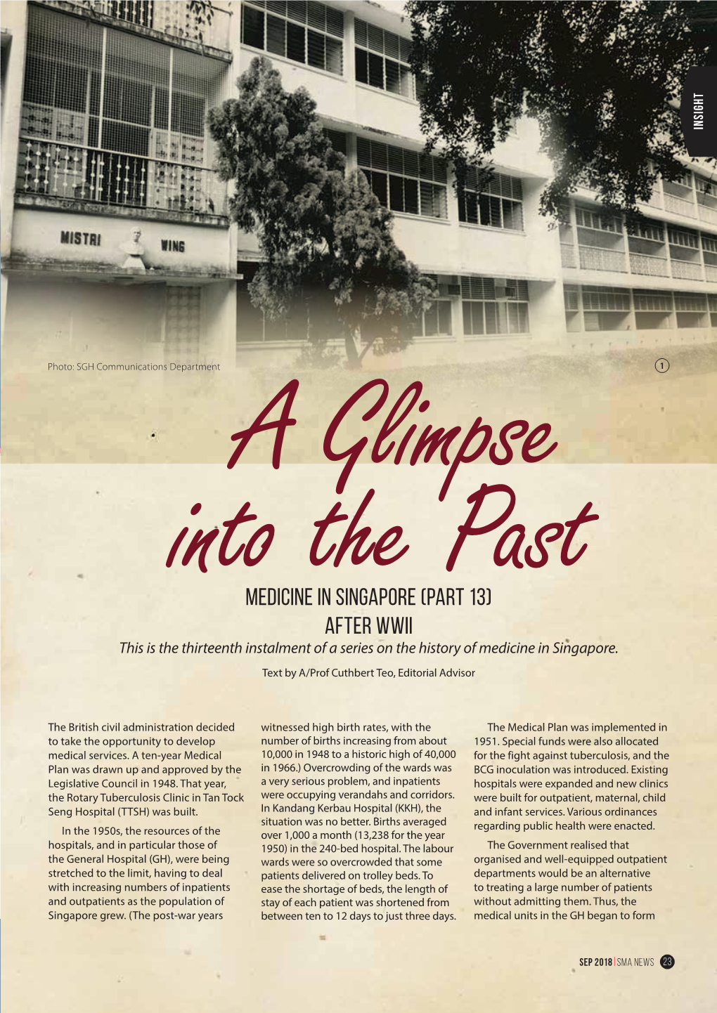 Medicine in Singapore (Part 13) After WWII