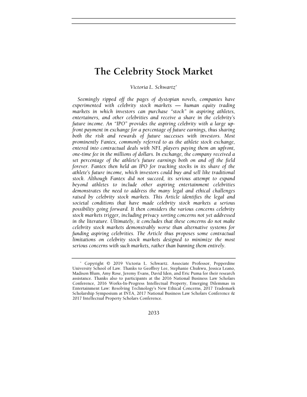 The Celebrity Stock Market