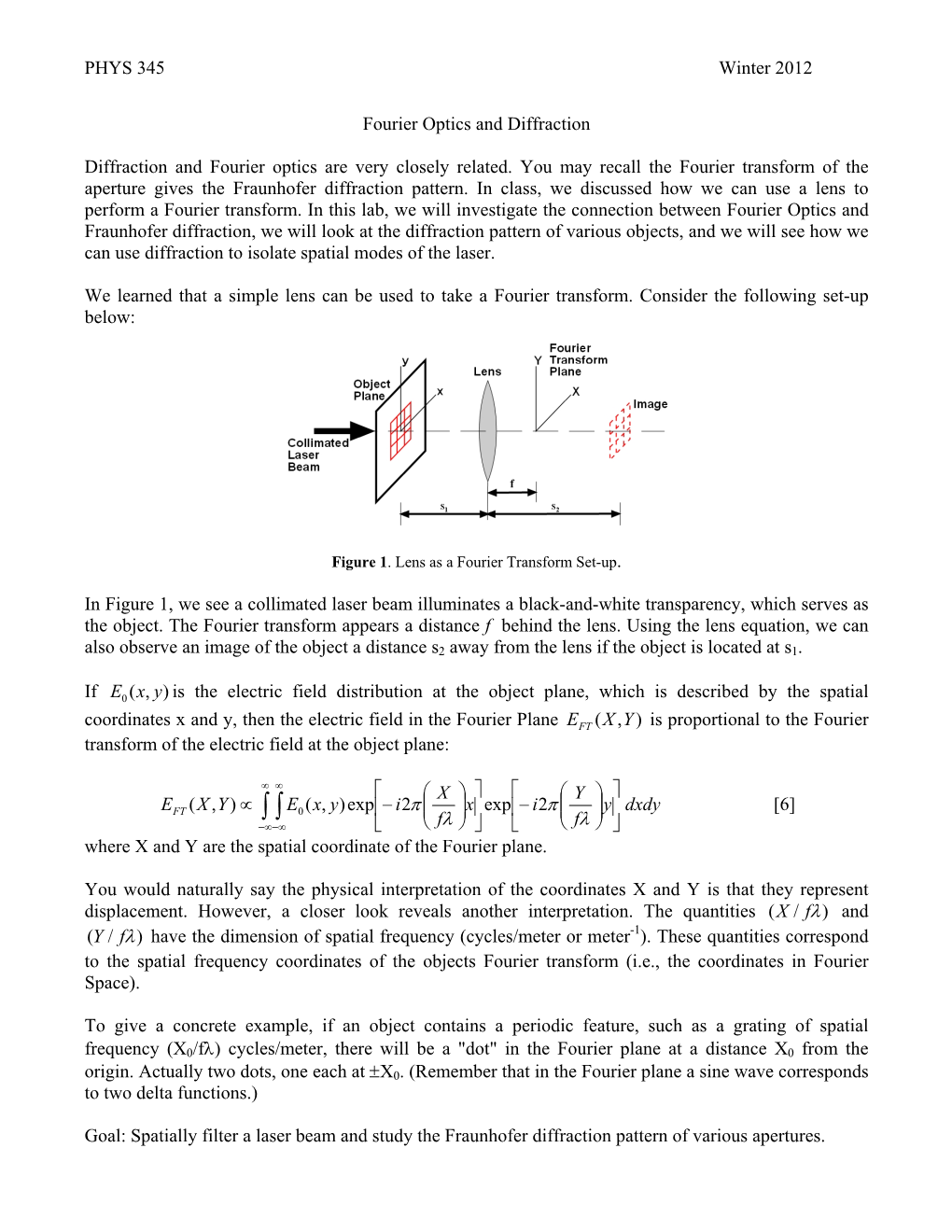 Diffraction Optics Lab Handout