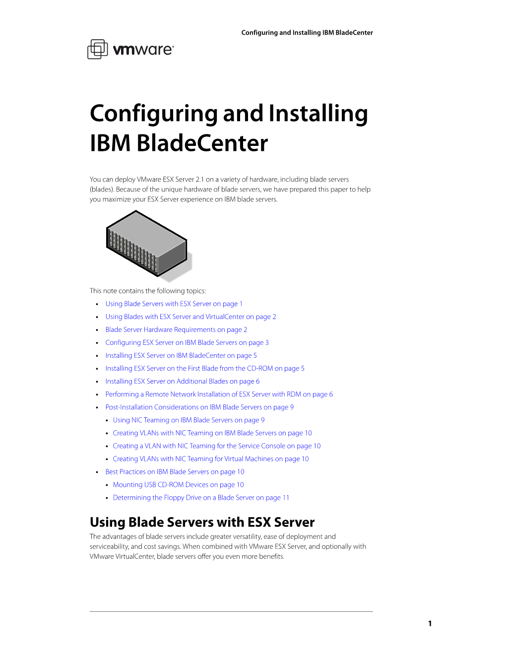 Configuring and Installing IBM Bladecenter