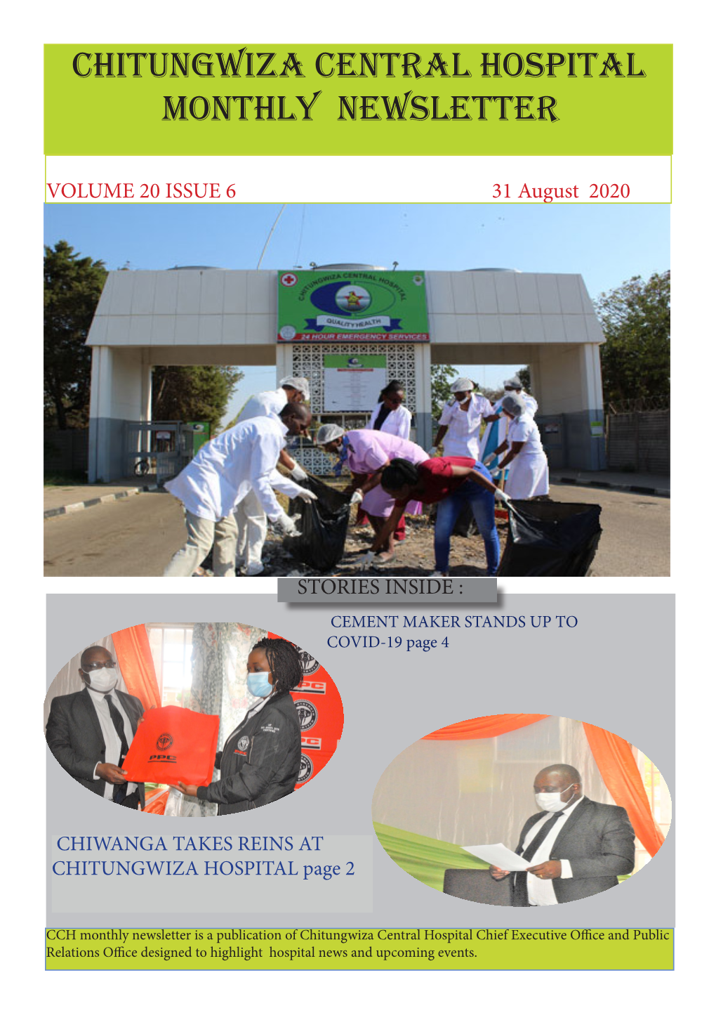 CHITUNGWIZA CENTRAL HOSPITAL Monthly NEWSLETTER