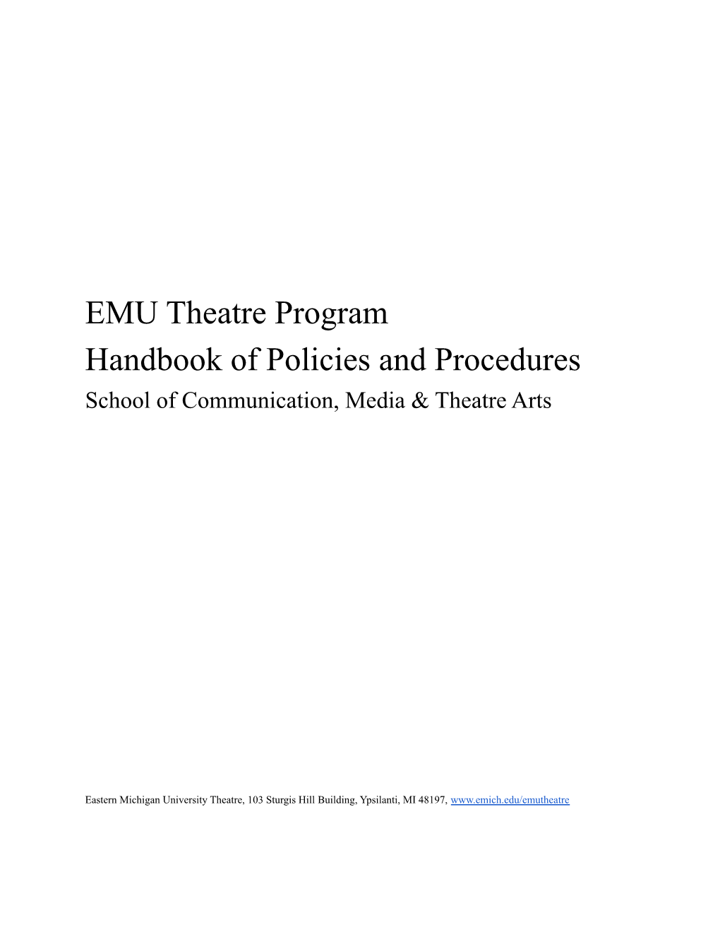 EMU Theatre Handbook