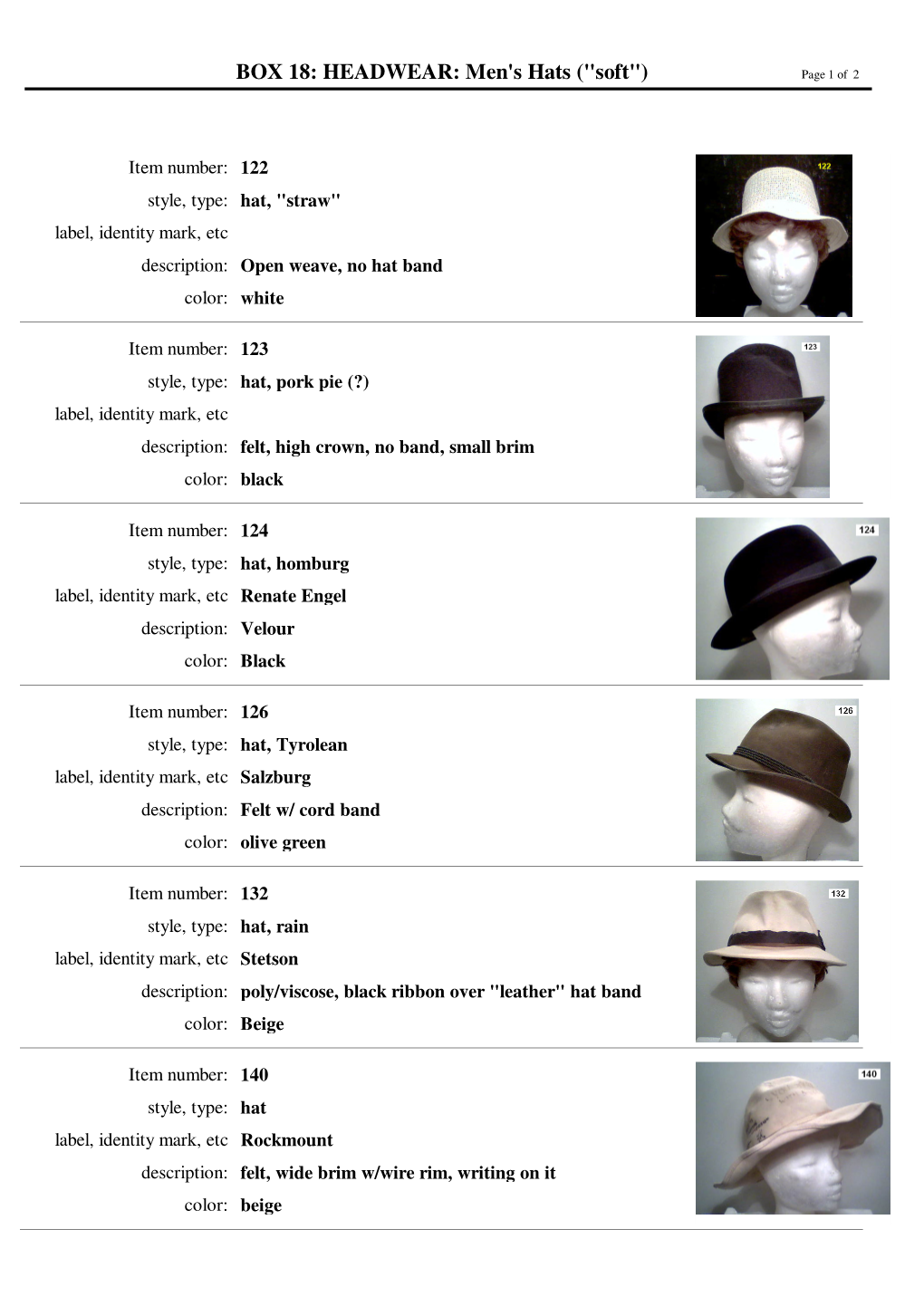 BOX 18:HEADWEAR: Men's Hats ("Soft")