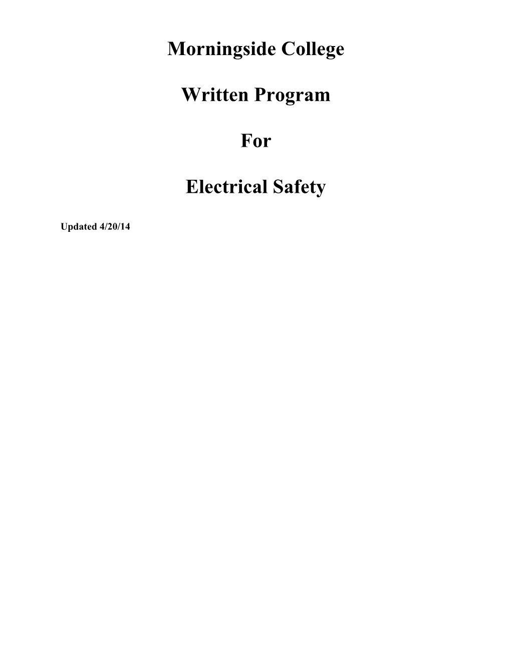 Electrical Safety-Related Work Practices