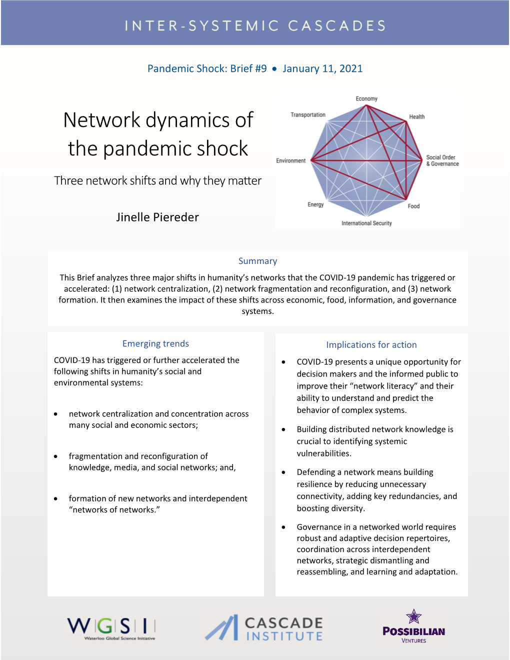 Network Dynamics of the Pandemic Shock