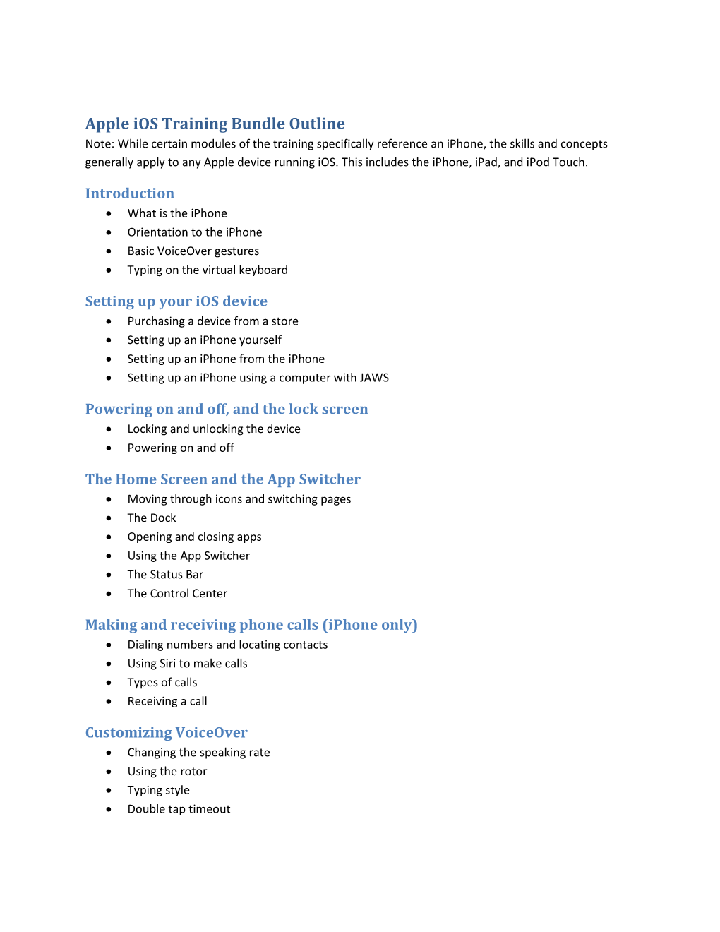 Apple Ios Training Bundle Outline