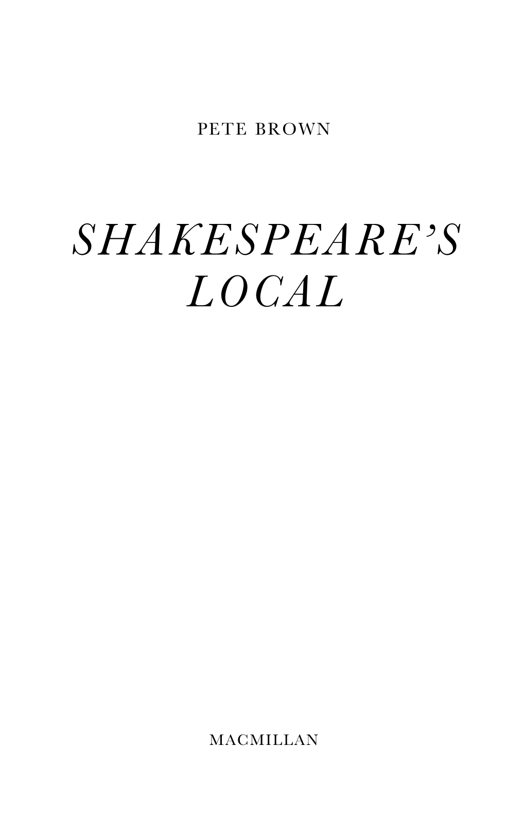Shakespeare's Local