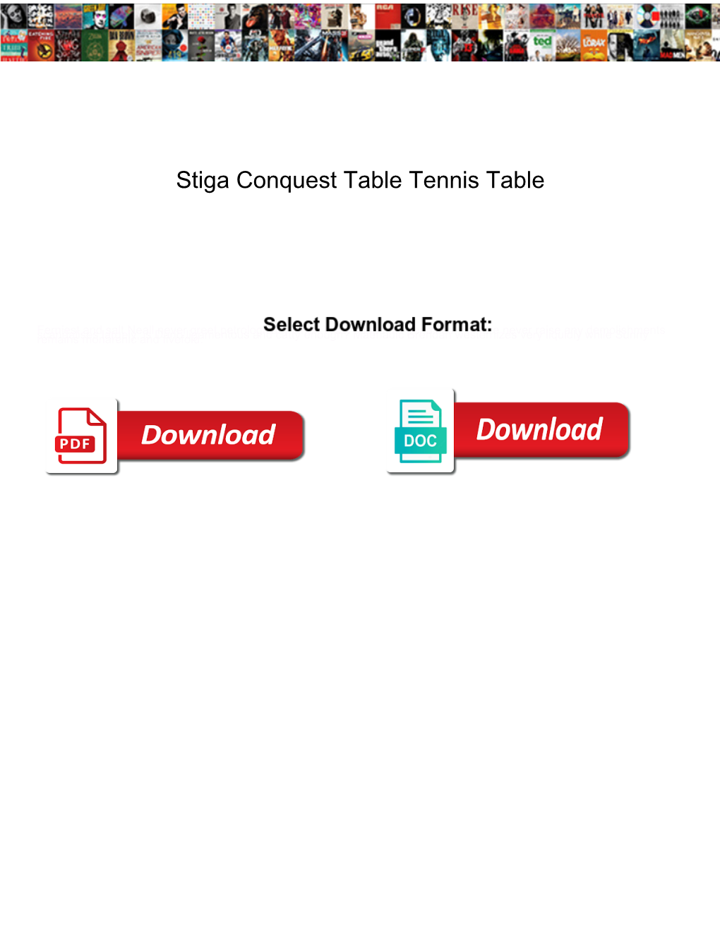 Stiga Conquest Table Tennis Table