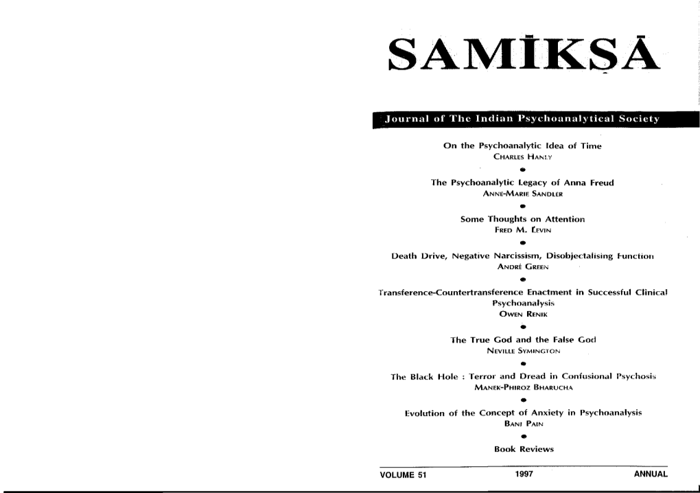 Samiksha Vol 51 ANNUAL, 1997