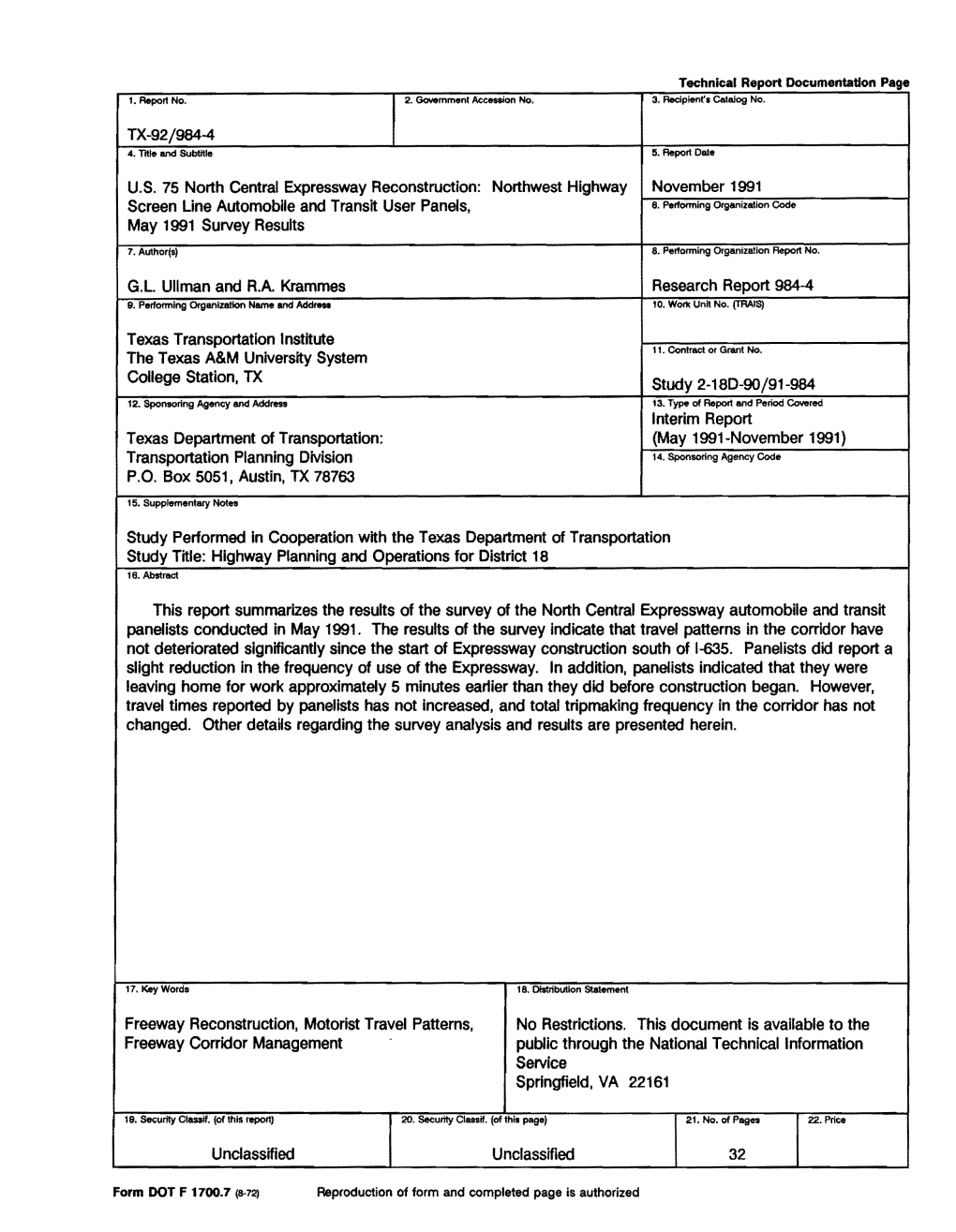 US 75 North Central Expressway Reconstruction