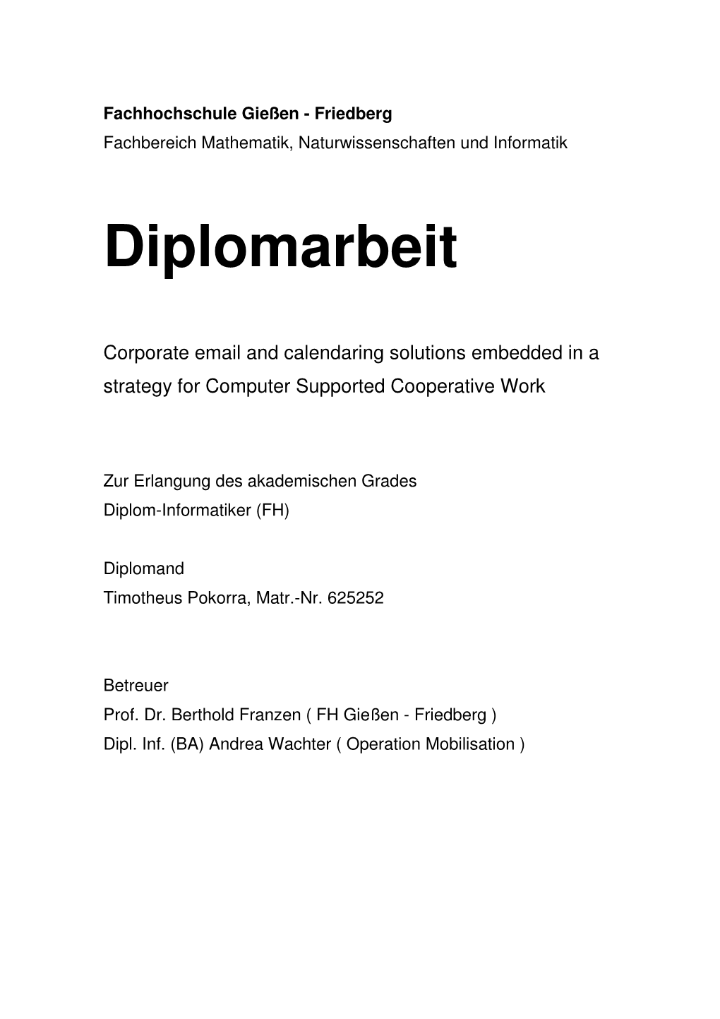 Diplomarbeit