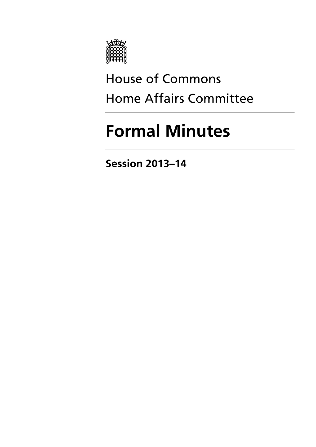 Formal Minutes