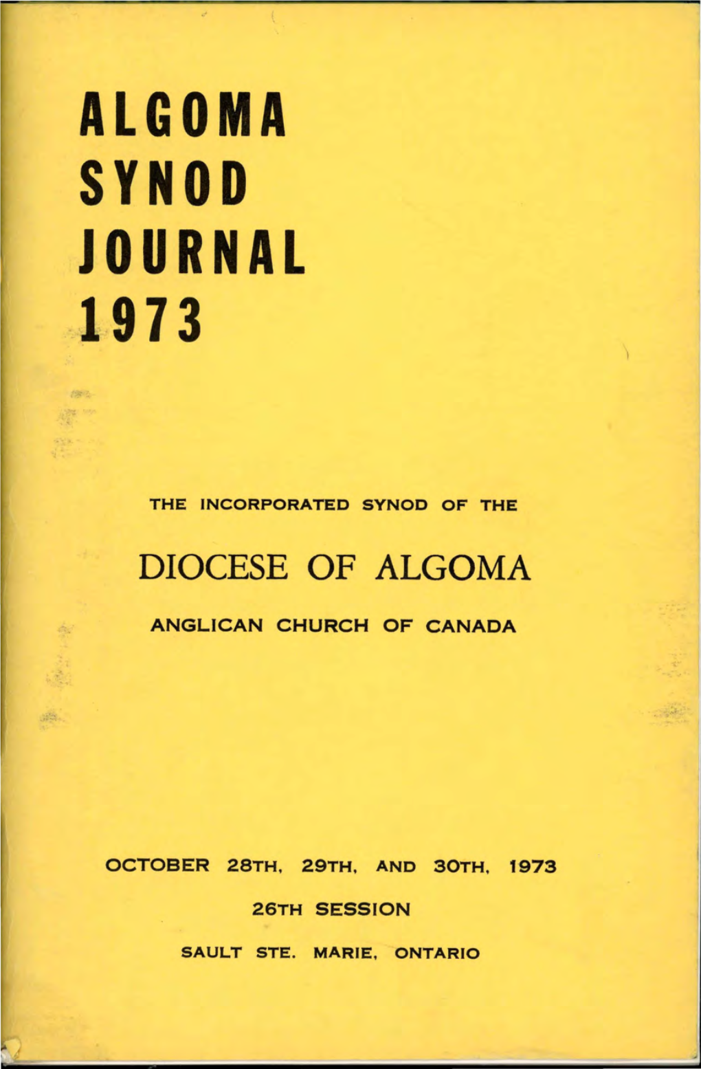 Algoma Synod Journal 1973