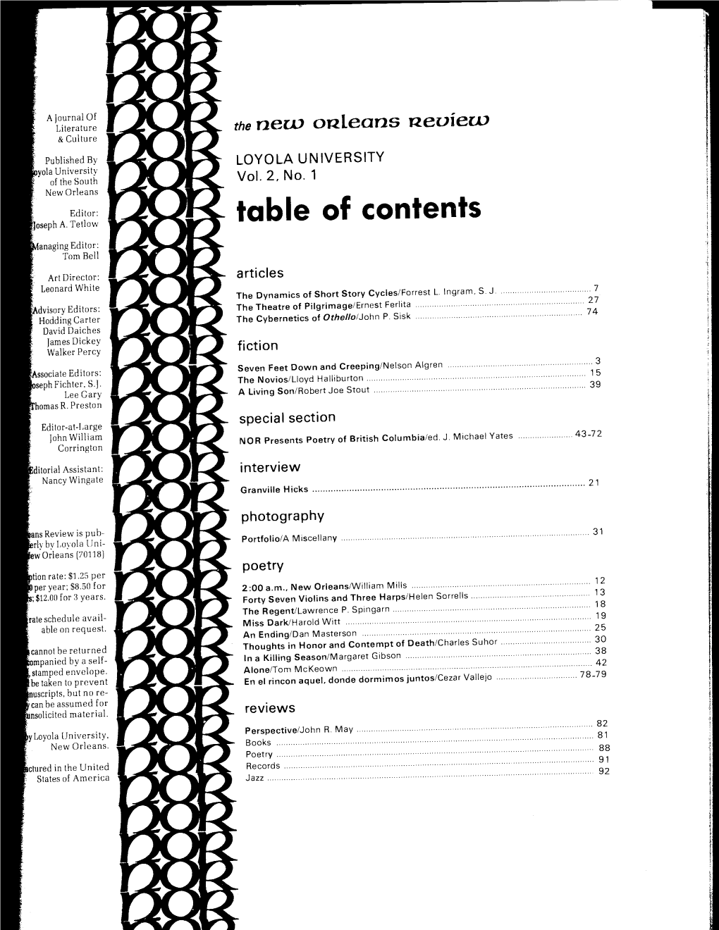 Table of Contents