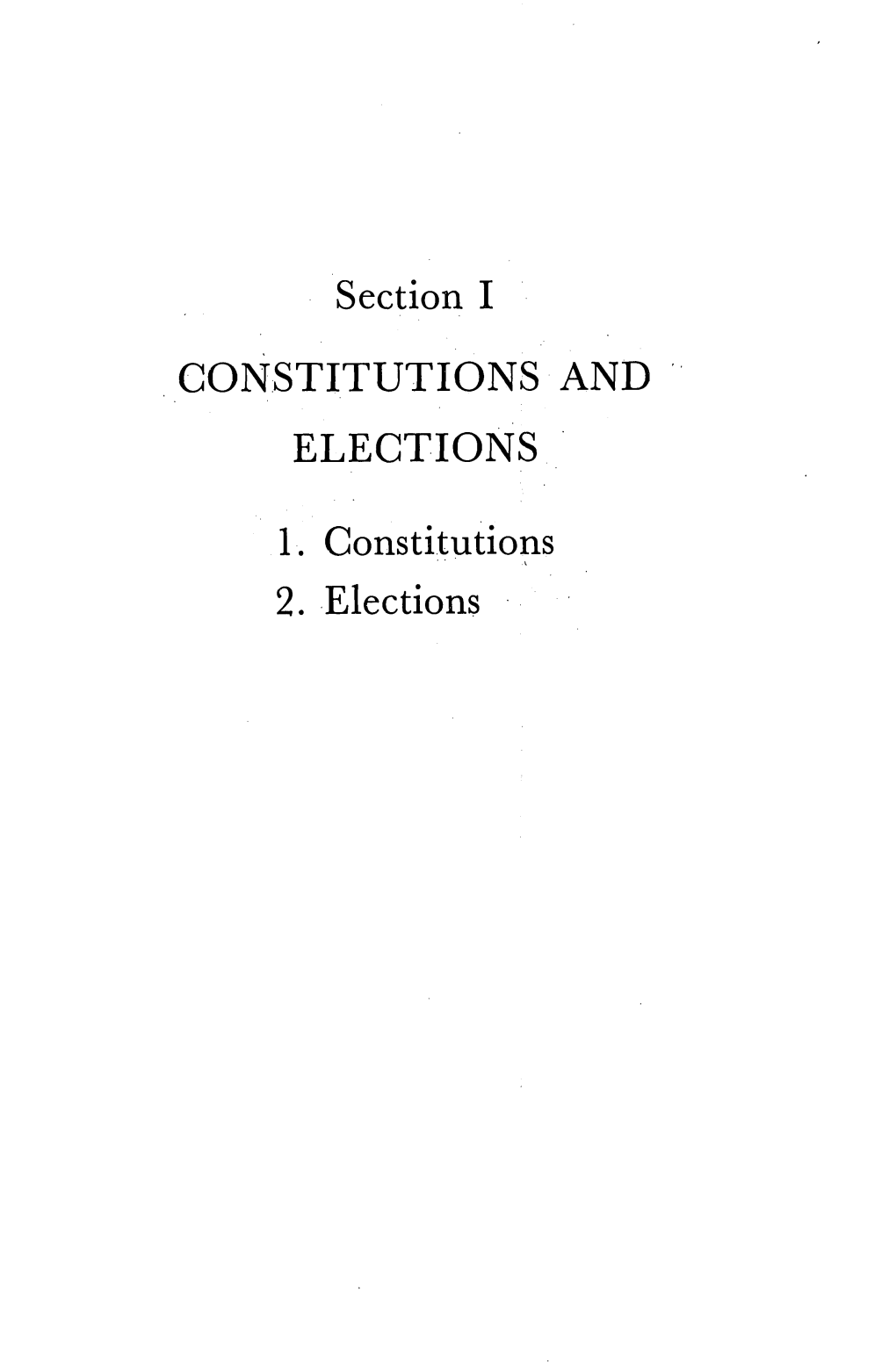 Constitutions and Elections