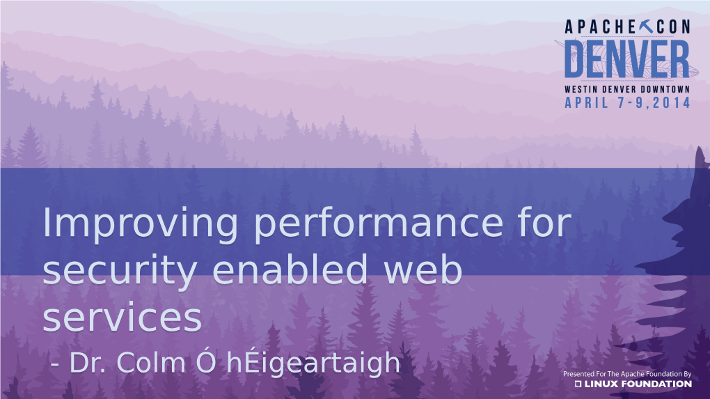 Improving Performance for Security Enabled Web Services - Dr