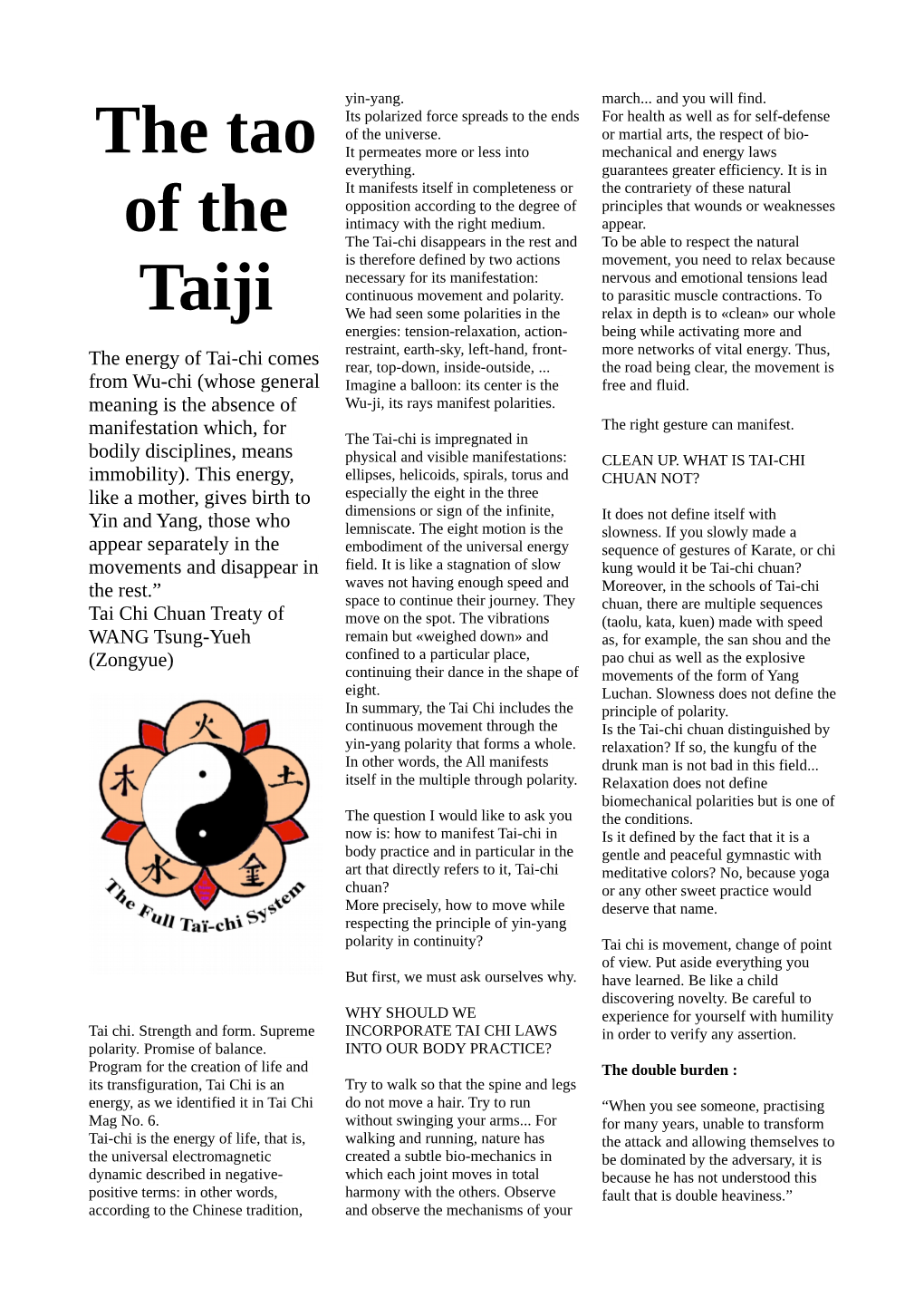 The Tao of the Taiji