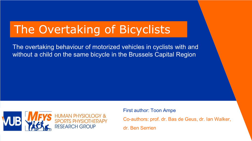 The Overtaking of Bicyclists