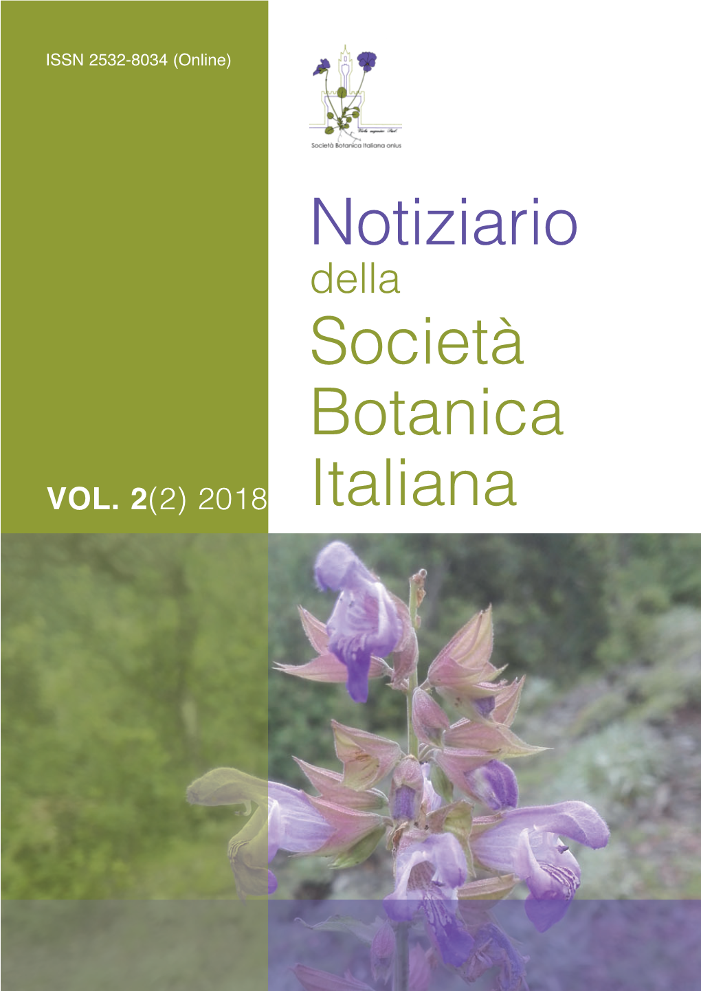 Notiziario Della Società Botanica Italiana Rivista Online Pubblicazione Semestrale ­ Decreto Del Tribunale Di Firenze N