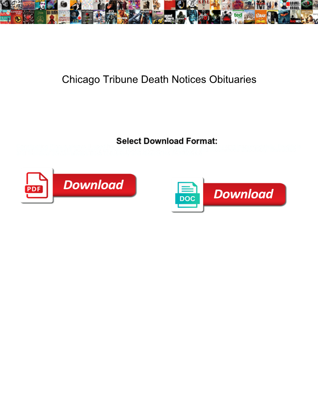 Chicago Tribune Death Notices Obituaries