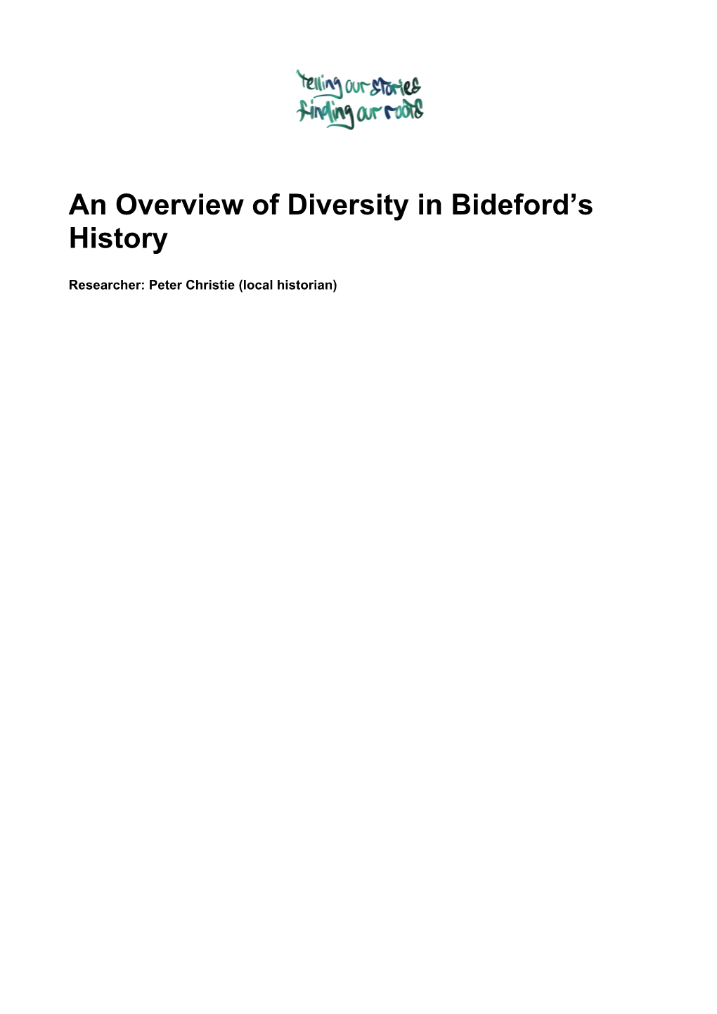 An Overview of Diversity in Bideford's History