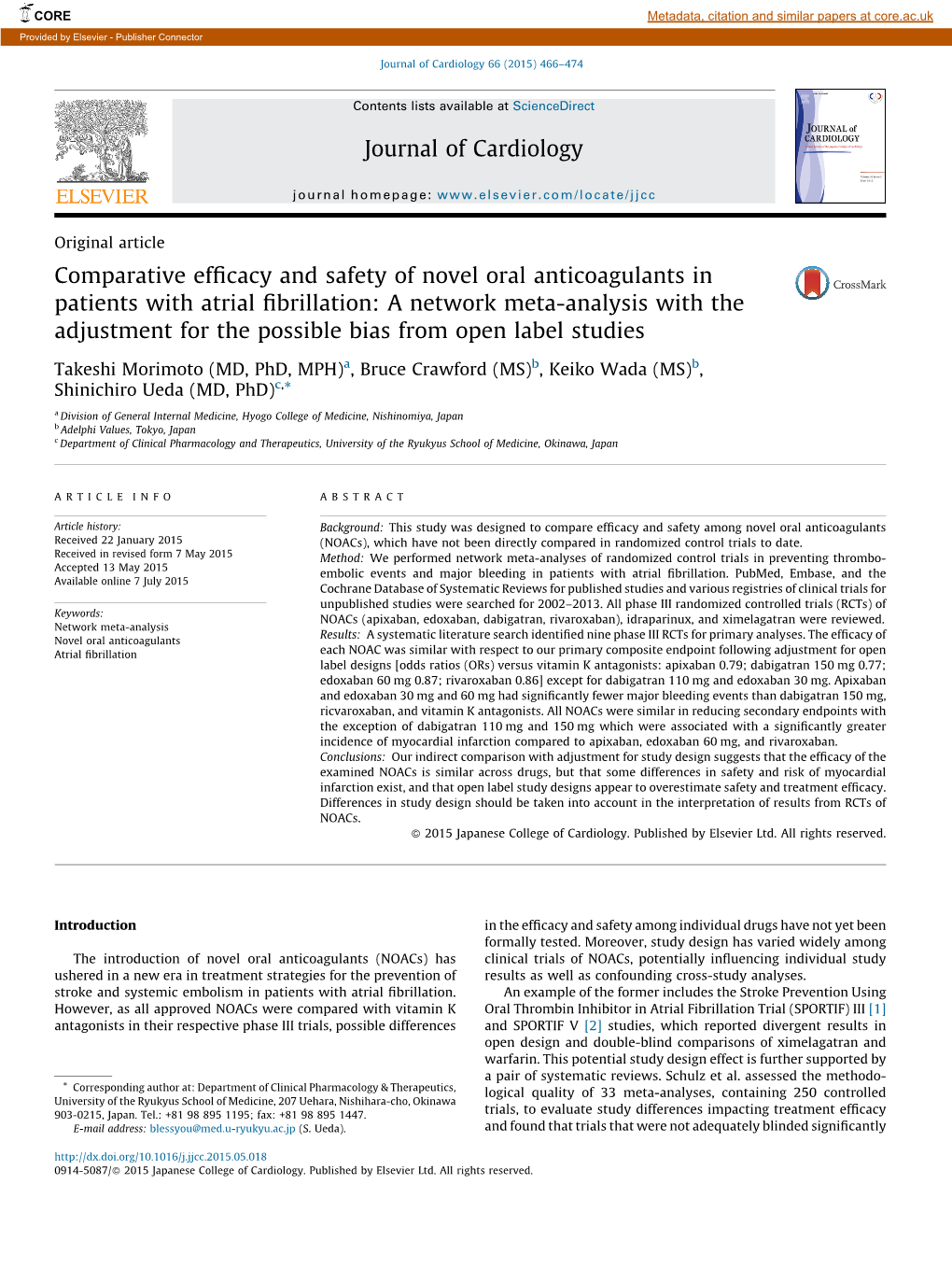 Comparative Efficacy and Safety of Novel Oral Anticoagulants In