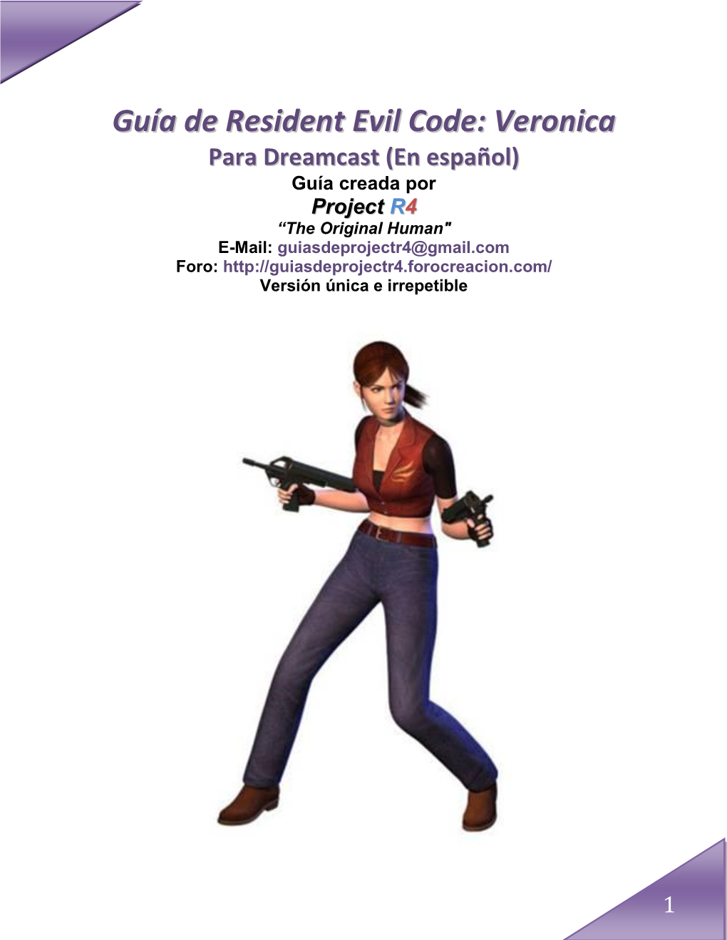 Guía De Resident Evil Code Veronica Para Dreamcast