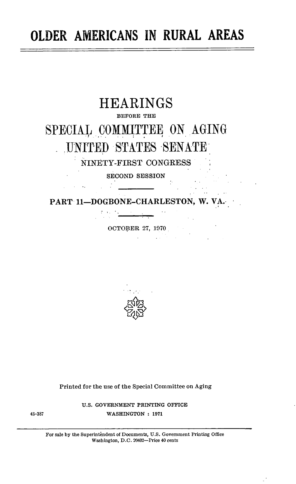 Older Americans in Rural Areas Hearings