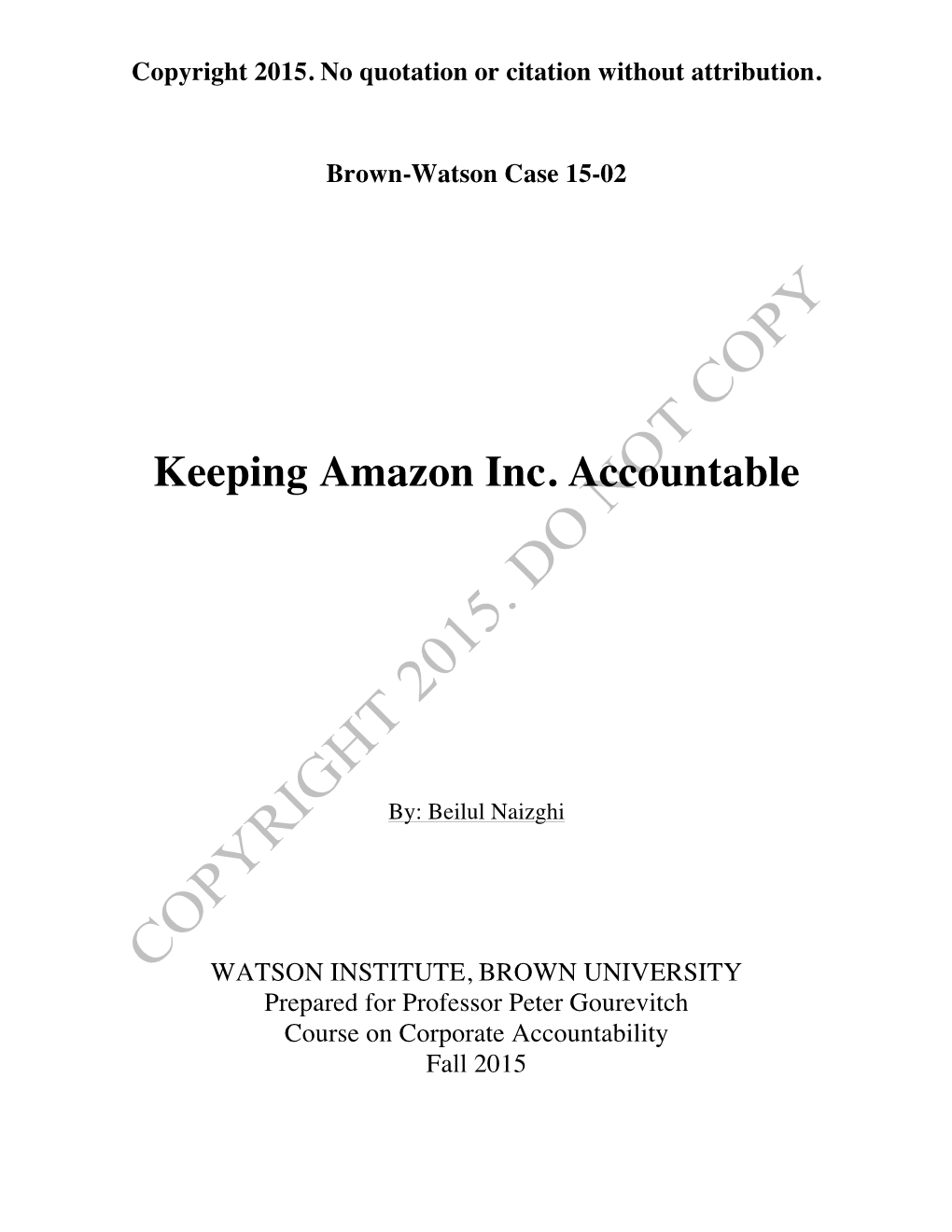 Keeping Amazon Inc. Accountable