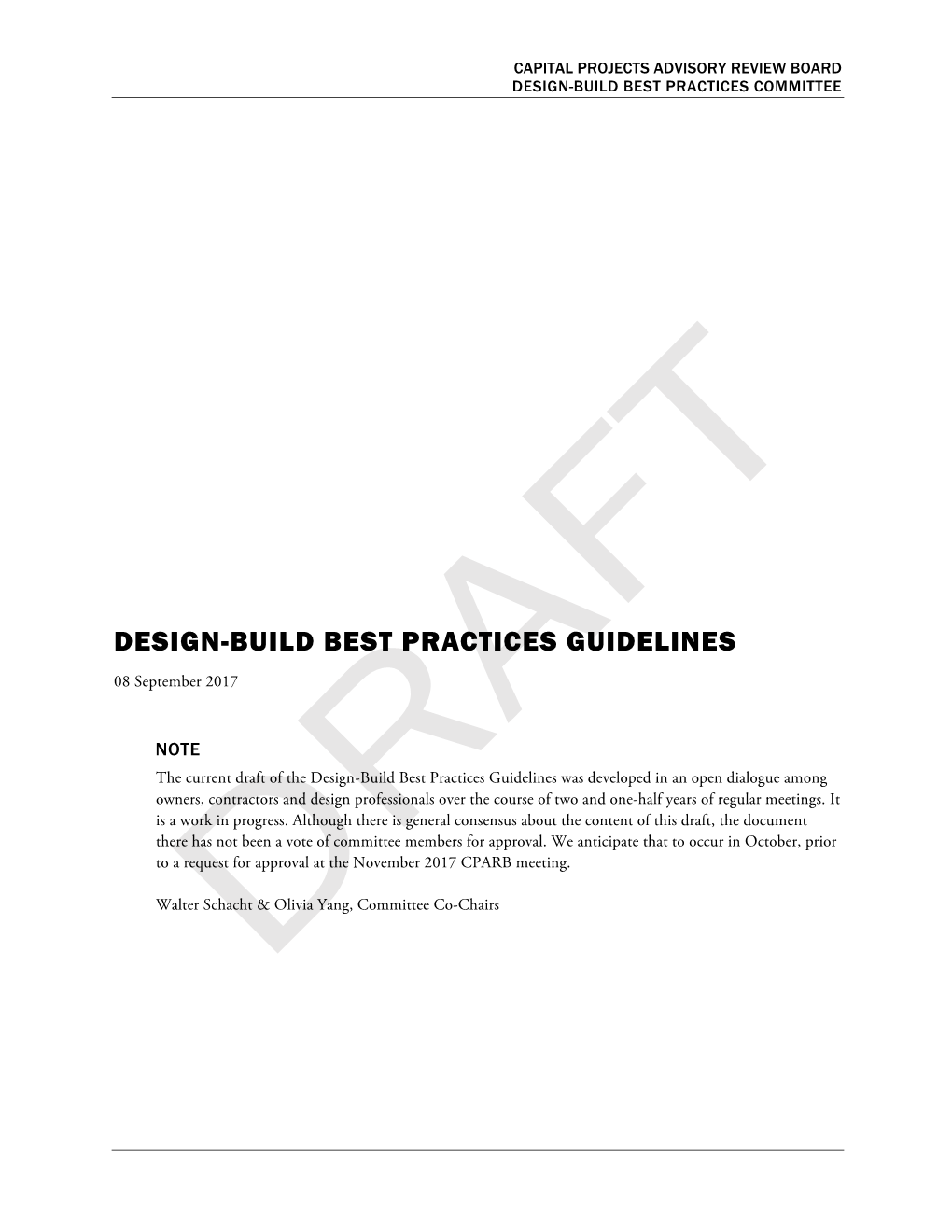 Design-Build Best Practices Guidelines