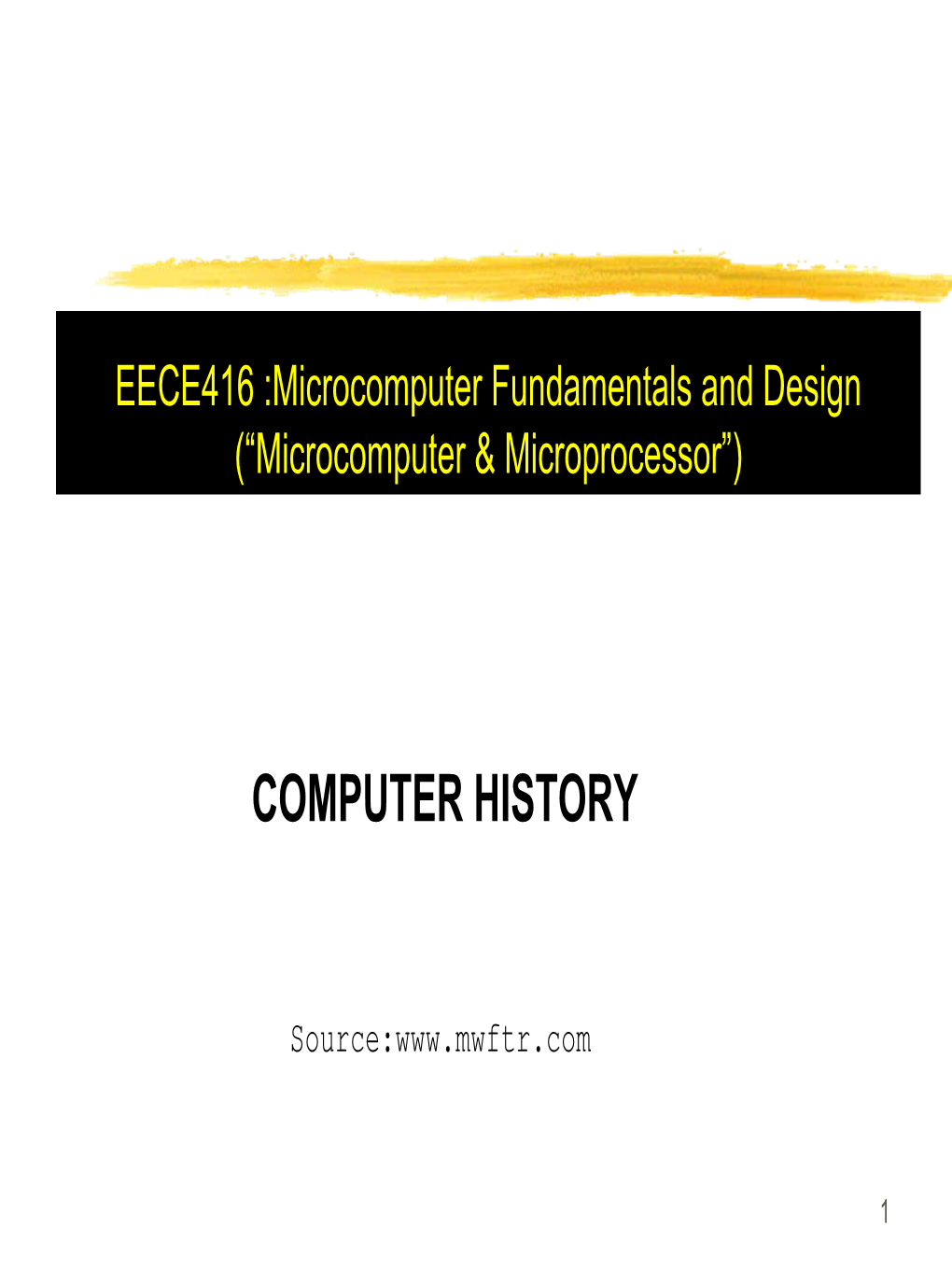 History of Microcomputer