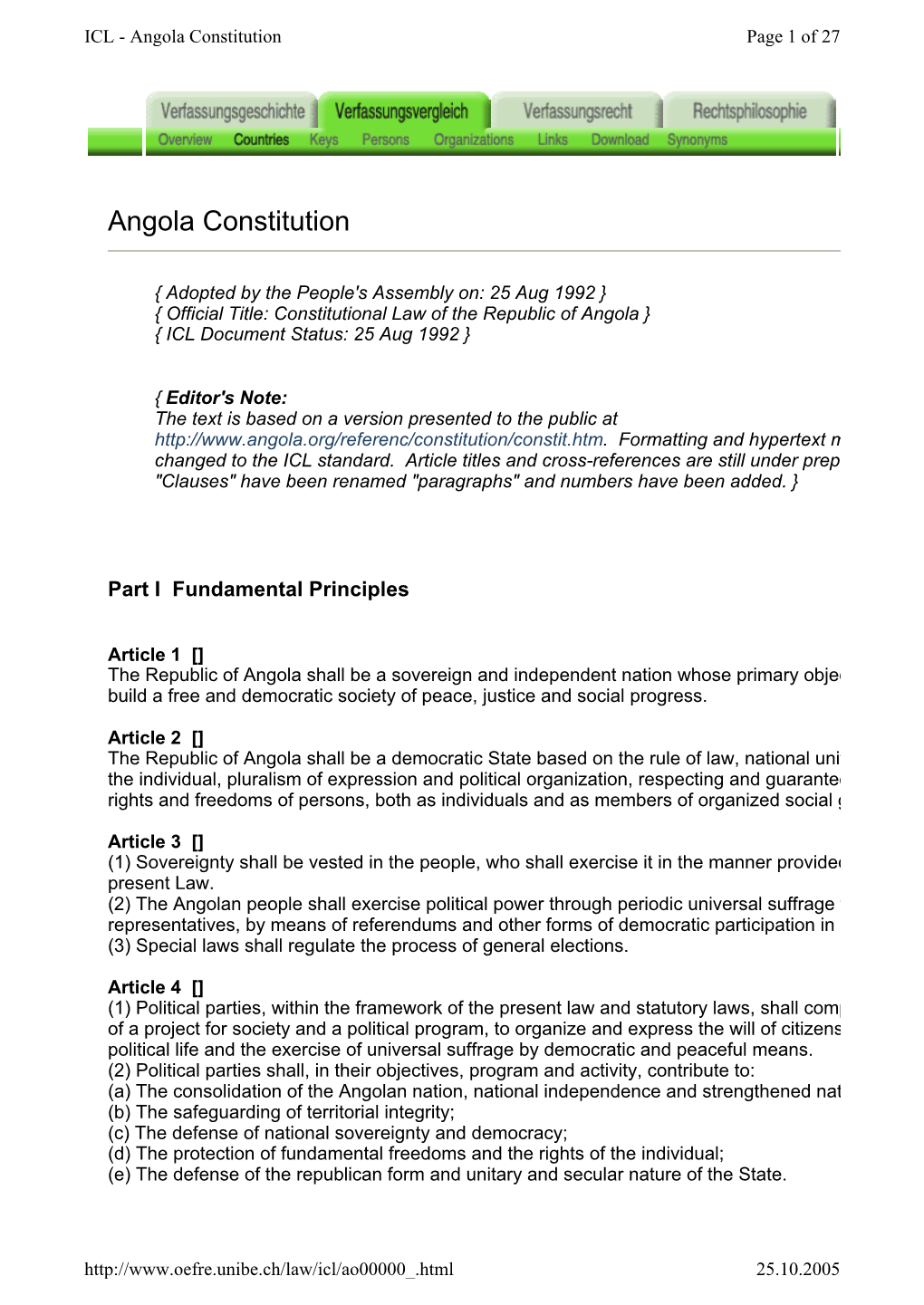 Angola Constitution Page 1 of 27