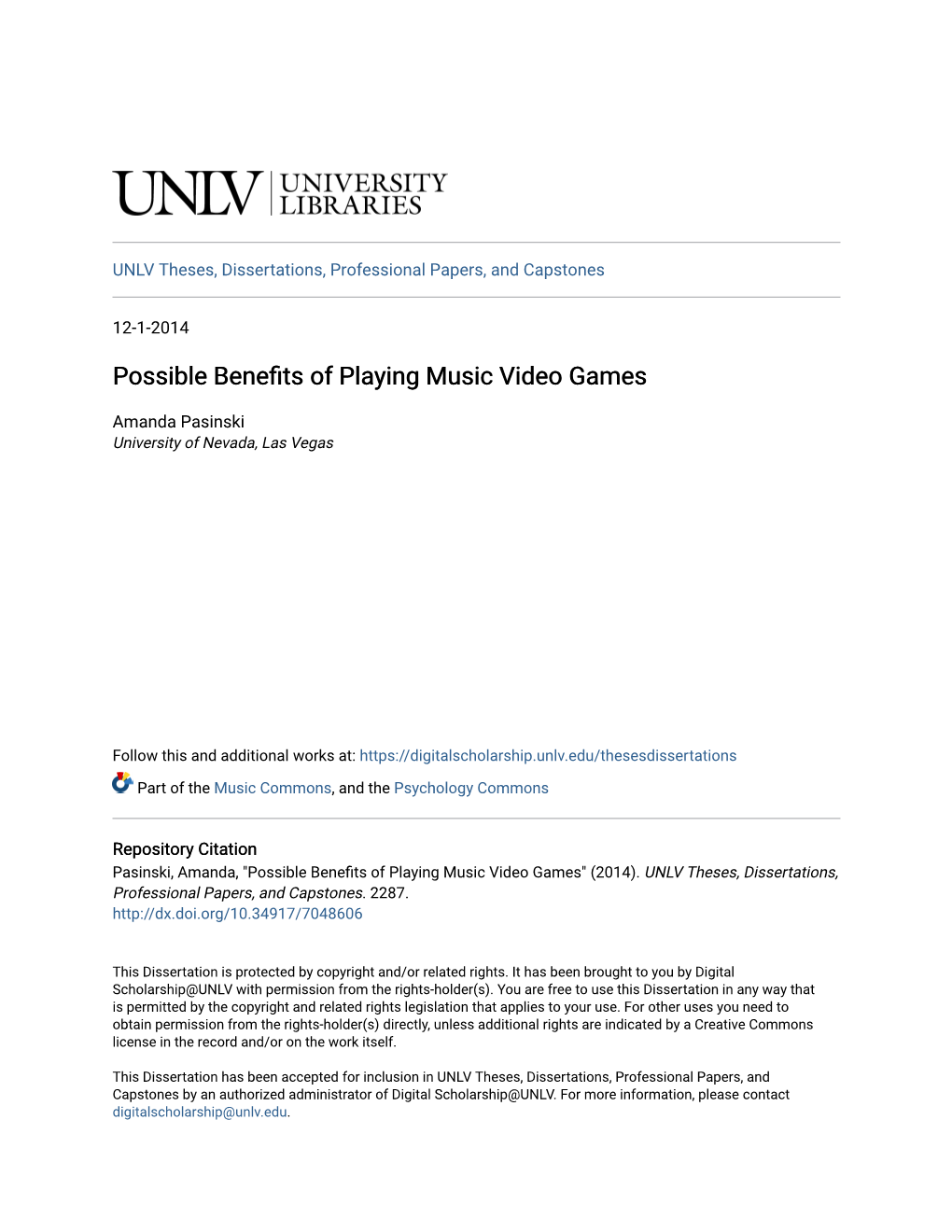 Possible Benefits of Playing Music Video Games