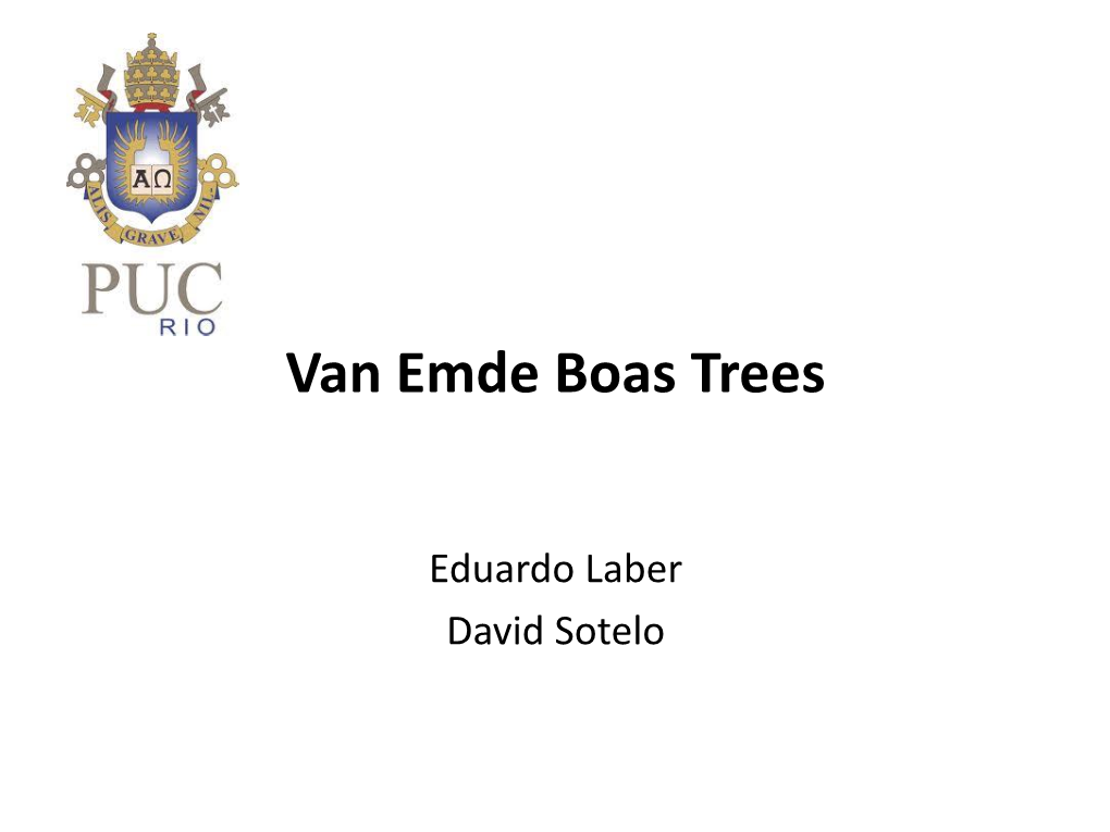 Van Emde Boas Trees