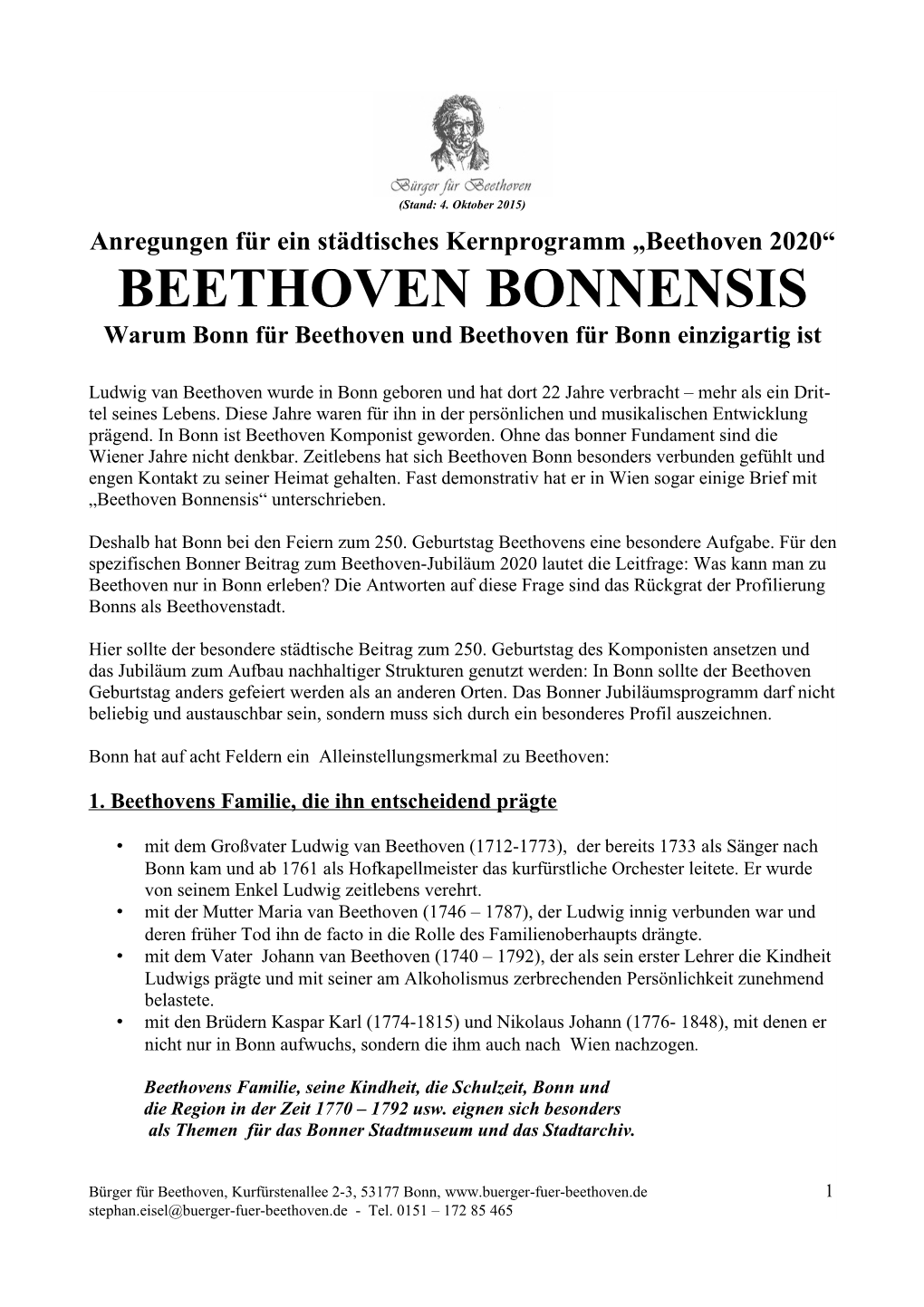 BEETHOVEN BONNENSIS Warum Bonn Für Beethoven Und Beethoven Für Bonn Einzigartig Ist