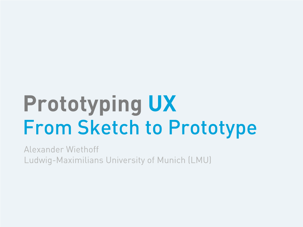 Prototyping UX